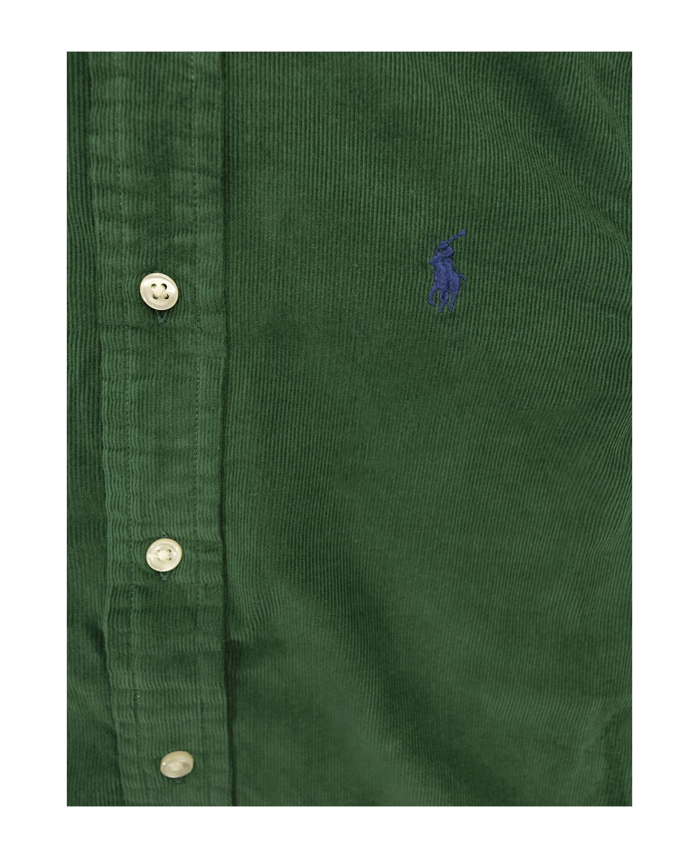 Polo Ralph Lauren Cotton Corduroy Shirt With Logo - Green