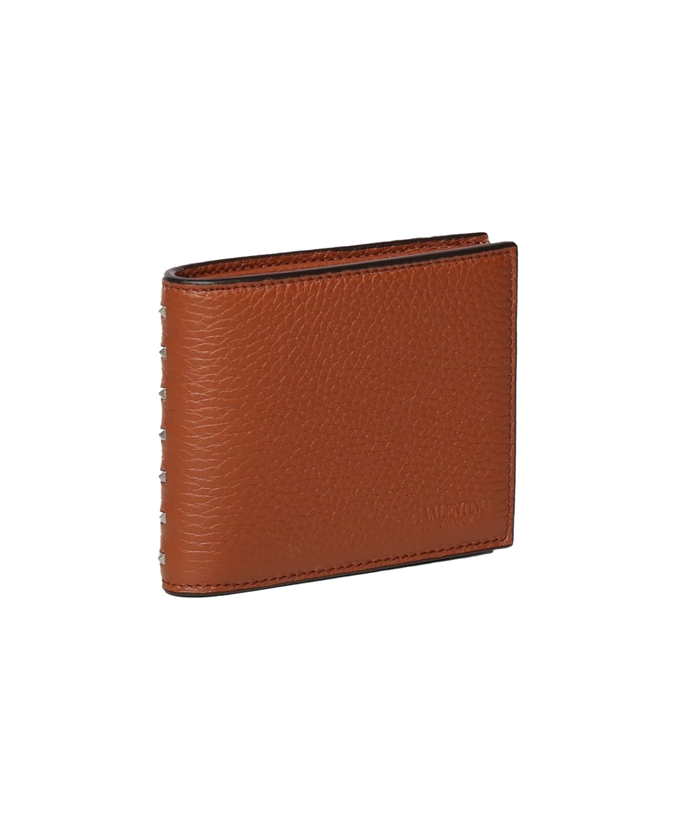 Rockstud Wallet In Garnet Calfskin - Thumbnail 3
