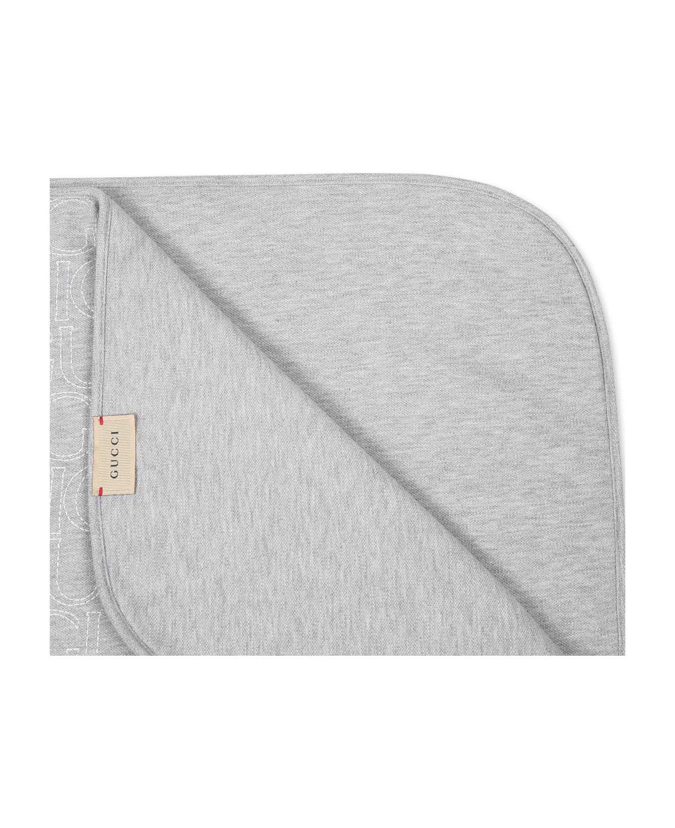 Gucci Grey Blanket For Babykids With Logo - Grey