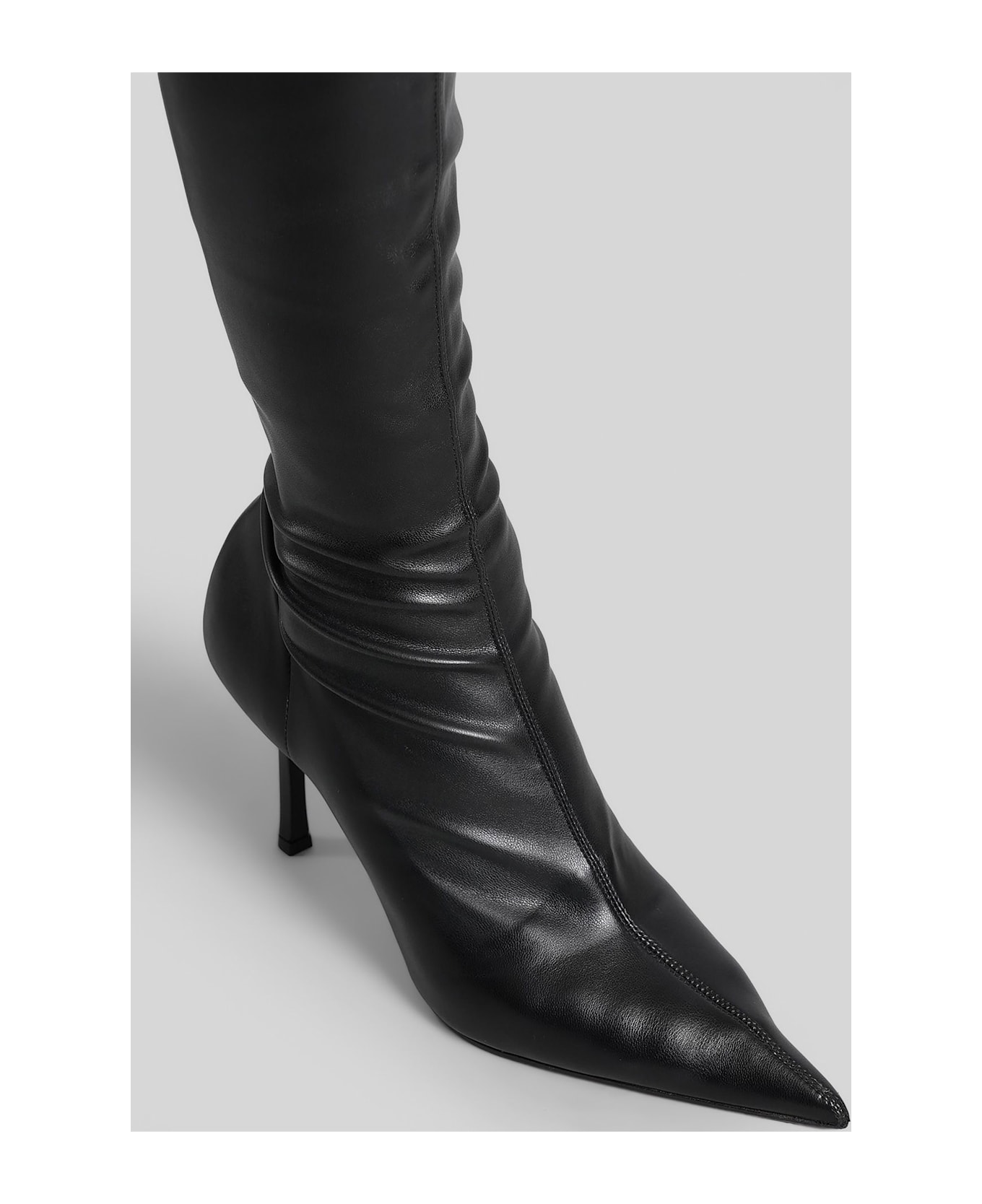 Aldo Castagna Marlene High Heels Boots In Black Leather - black