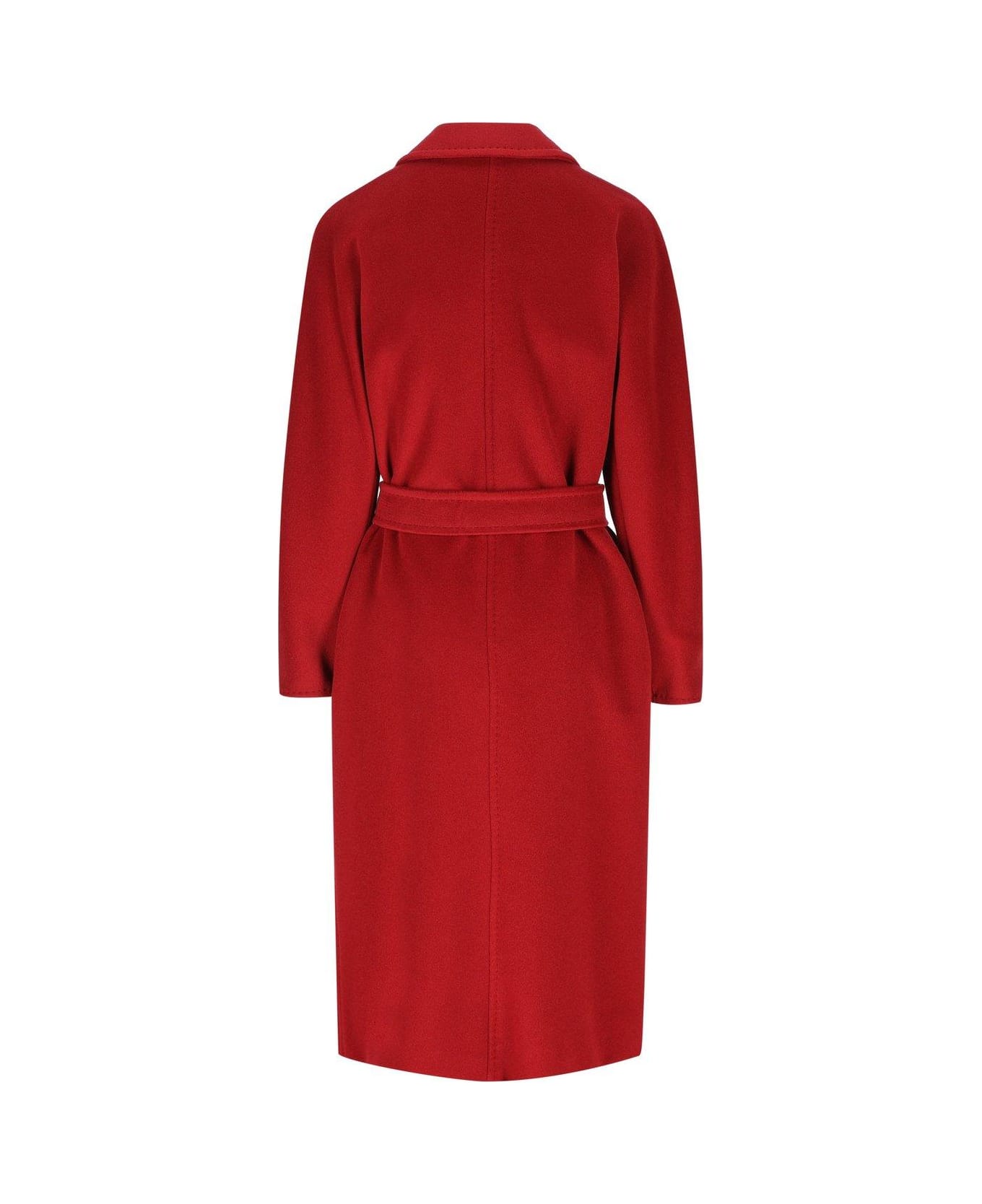 Max Mara Double-breasted Belted Coat - Red