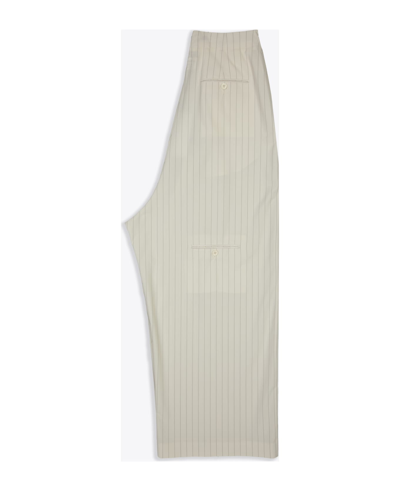 MM6 Maison Margiela Pantalone Off white pinstriped baggy tailored pant - Panna