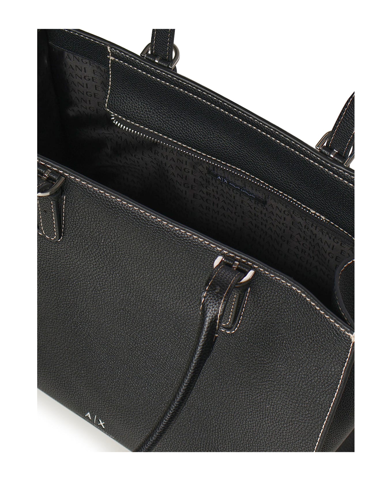 Armani Exchange Bag With Double Handle - Black