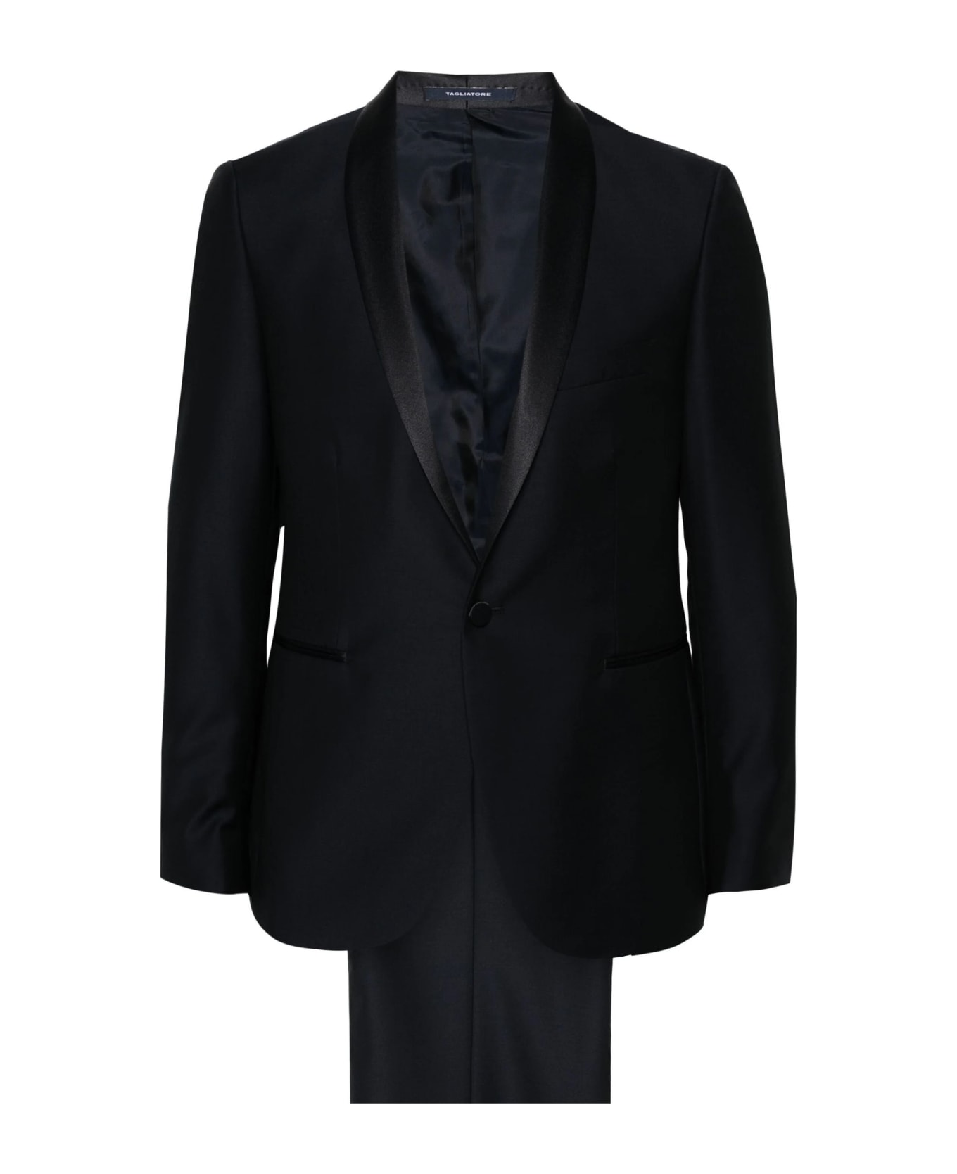 Tagliatore Blue Navy Single-breasted Wool Suit - Blue