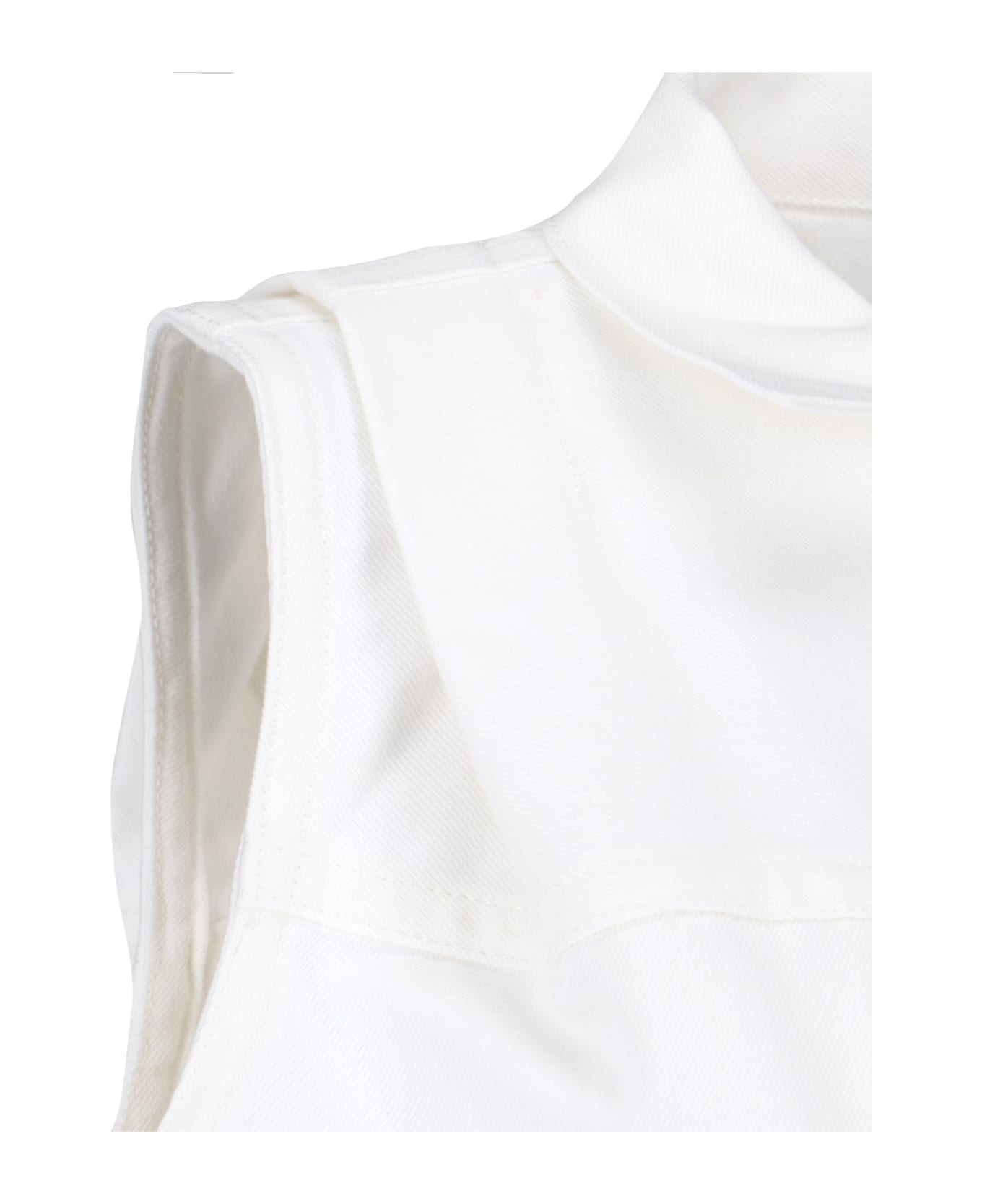 Sacai Sleeveless Shirt Jacket - Off White
