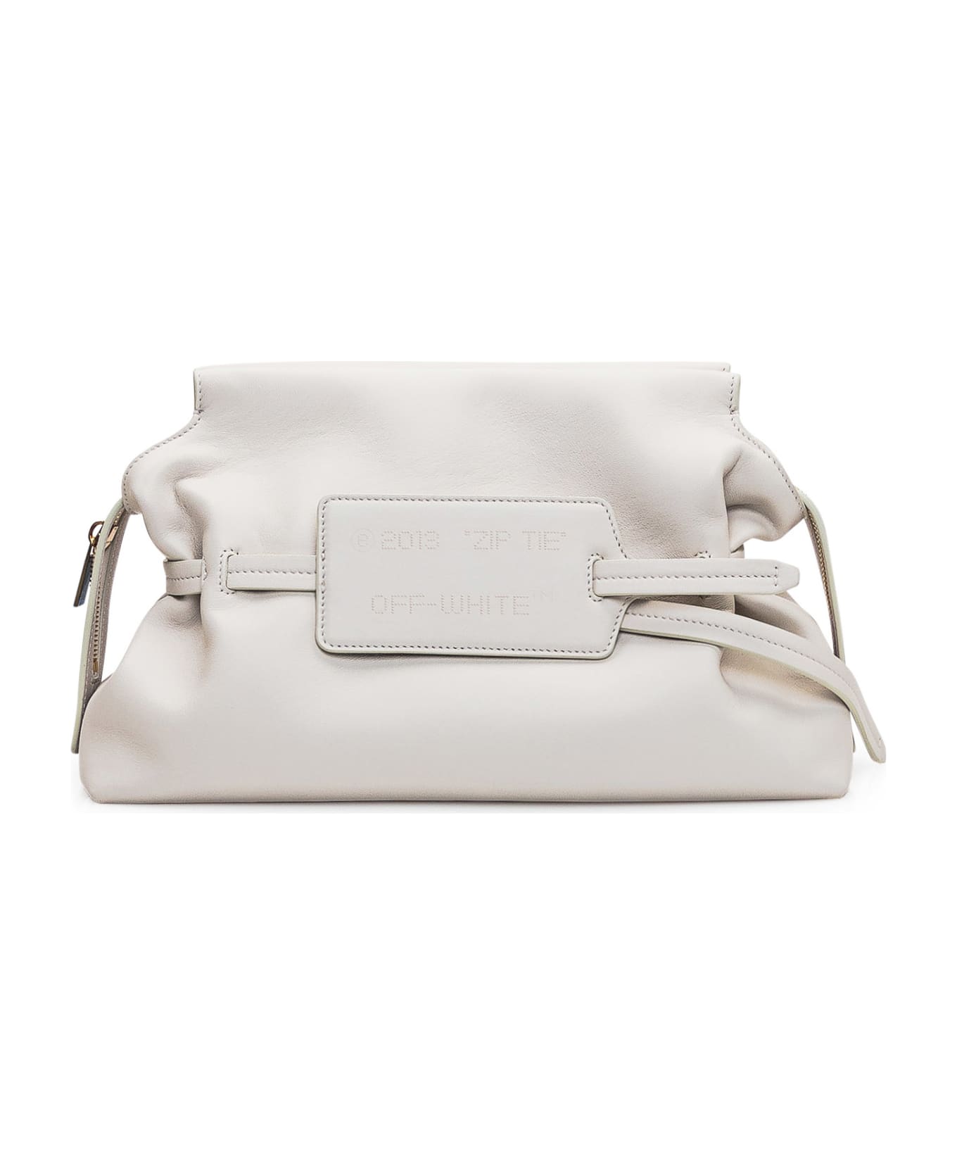 Off-White Clutch Bag With Zip-tie Label - WHITE