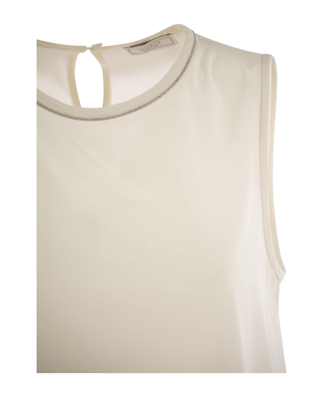 Peserico Stretch Silk Crepe De Chine Top - Pearl