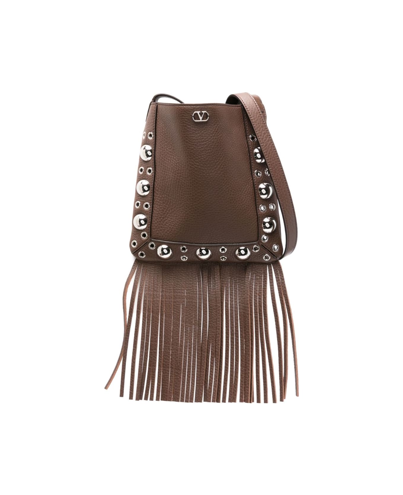 Valentino Garavani Nellcote Small Leather Crossbody Bag - Brown