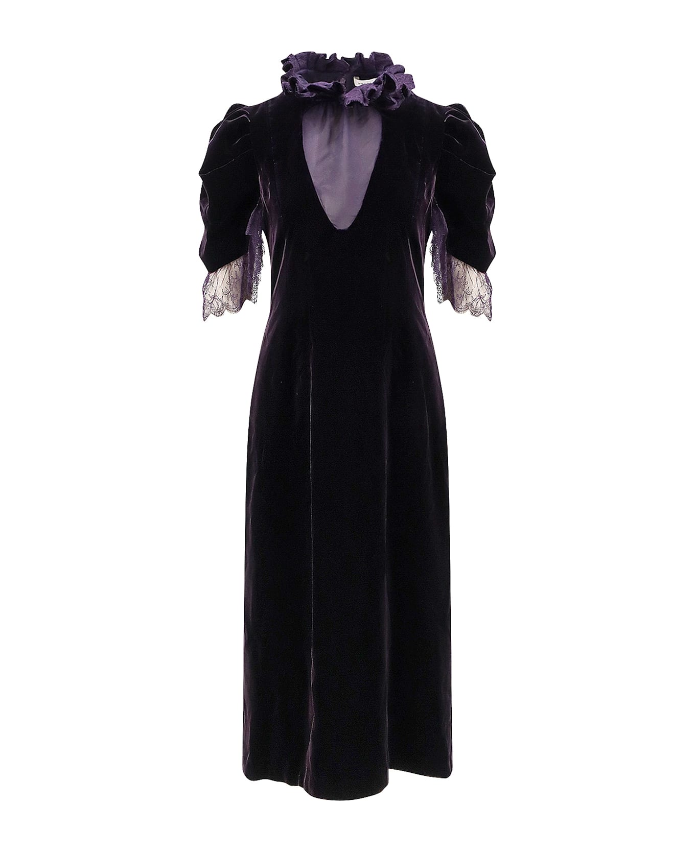 Alexander McQueen Velvet Dress With Silk Lining - VIOLET