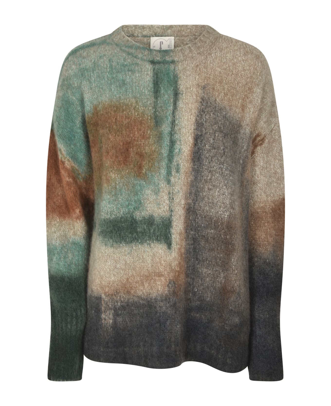 f cashmere Tie-dye Ribbed Sweater - Burnt/Natural
