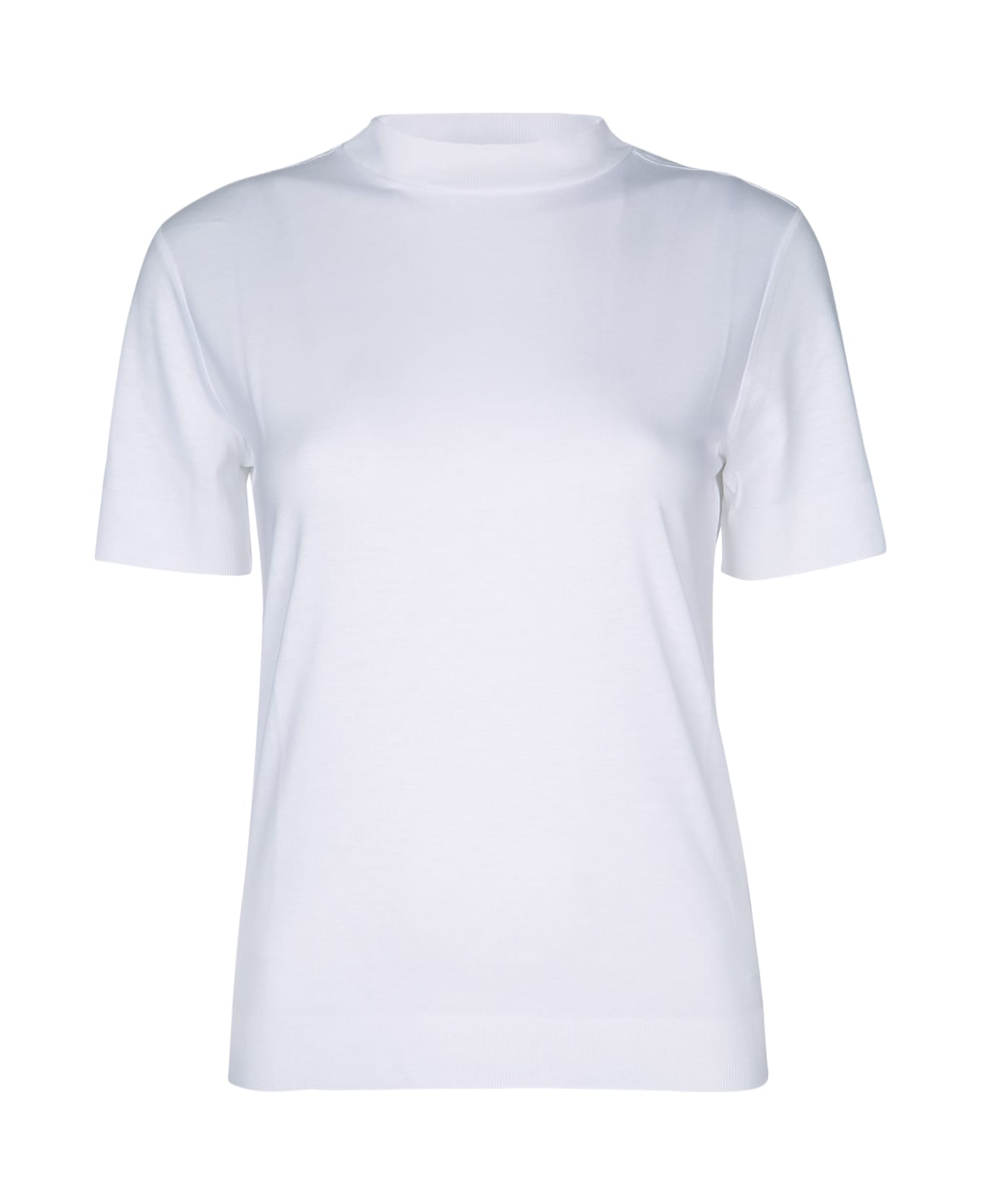 Calvin Klein Ss Refined Cotton Mock Nk Tee - BRILLIANTWHITE
