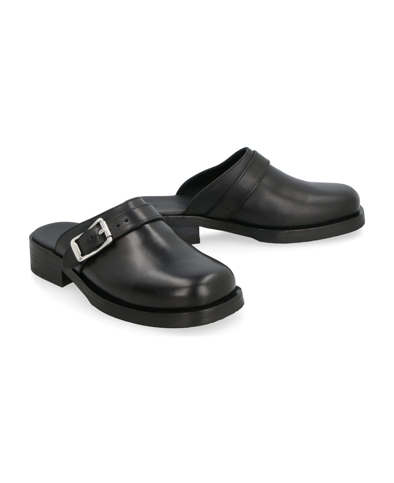 Our Legacy Camion Leather Mules - black