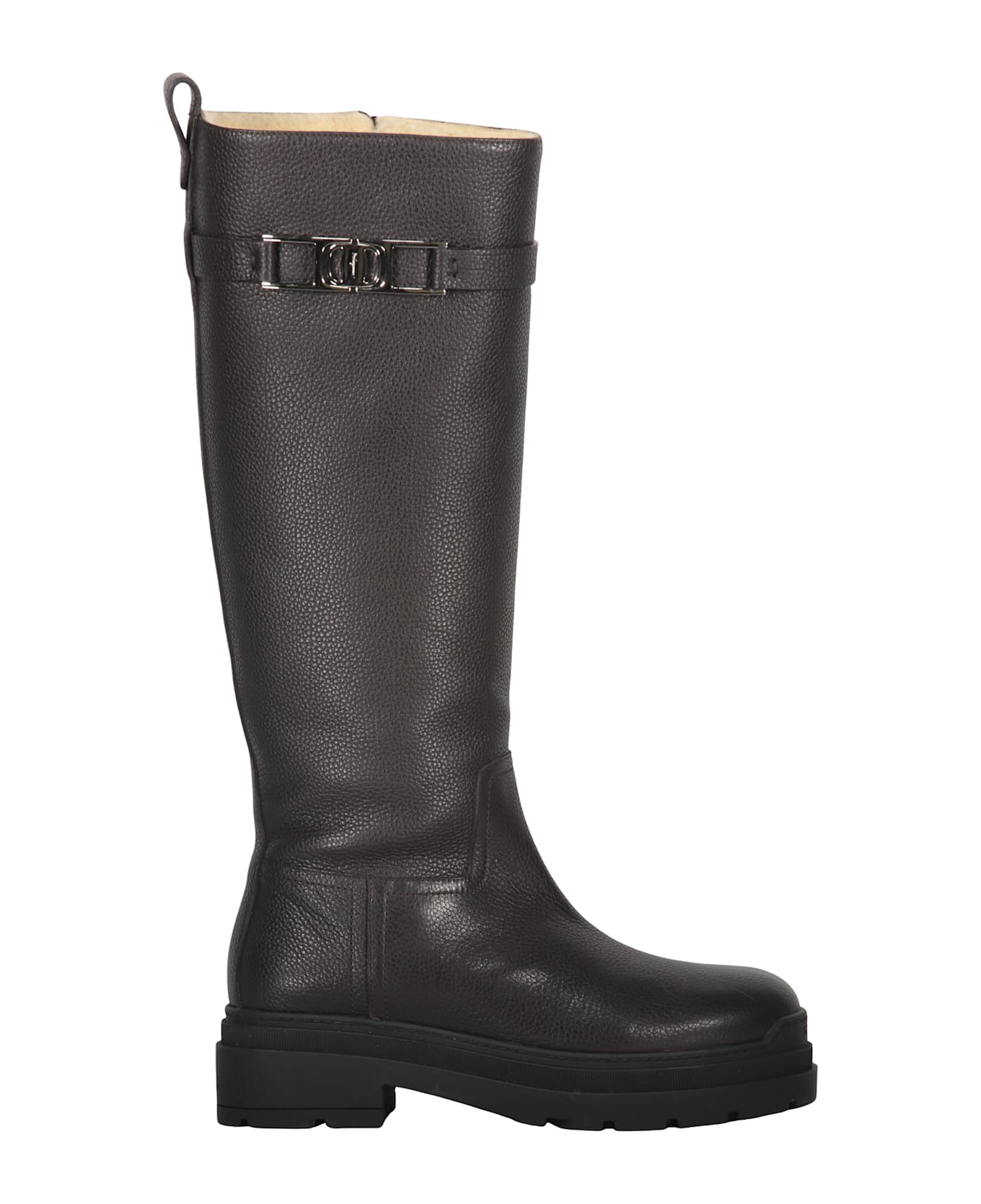 Ferragamo Leather Boots - black