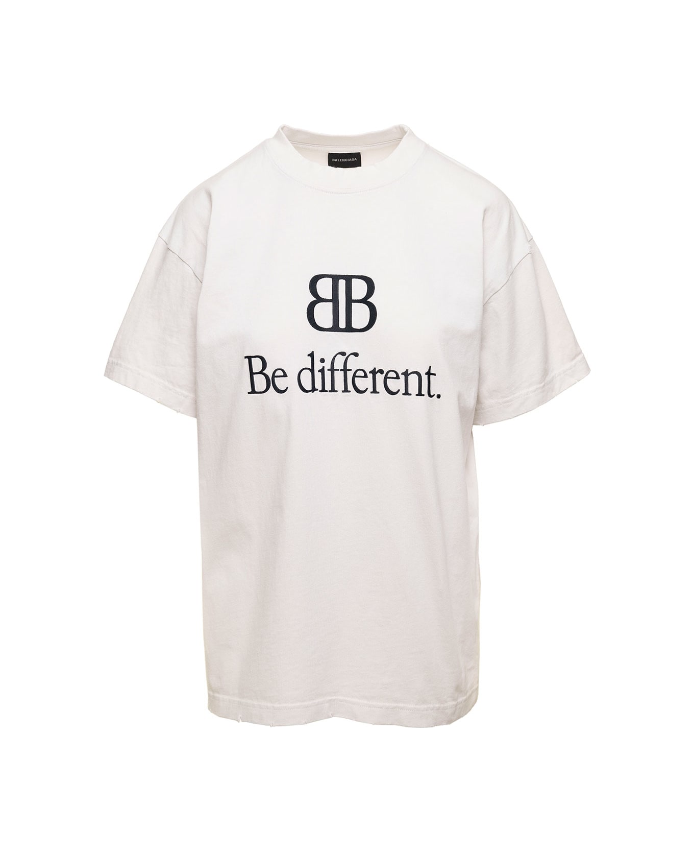Balenciaga Be Different White Cotton T-shirt Balenciaga Woman - White
