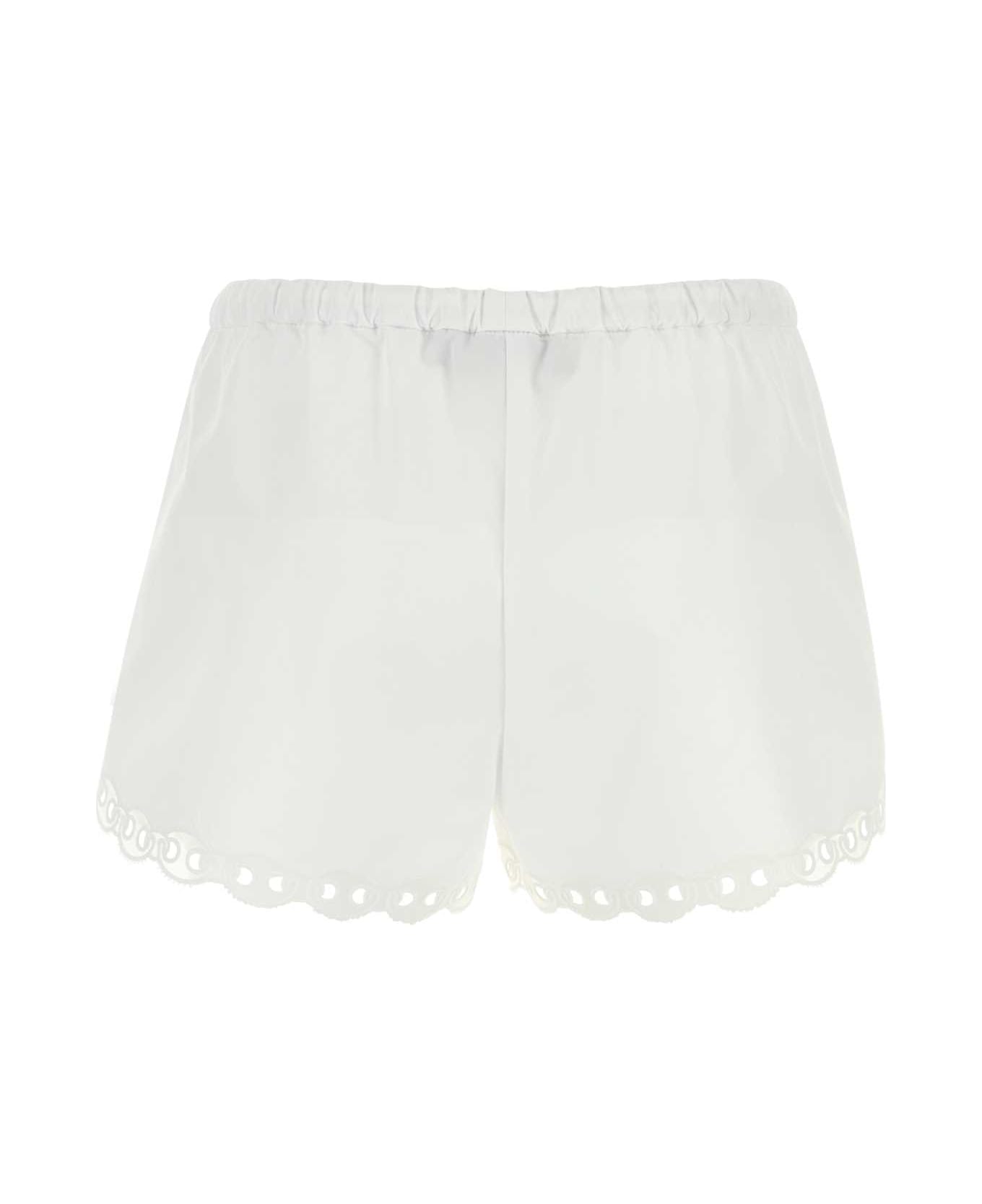 Gucci White Poplin Shorts - WHITE