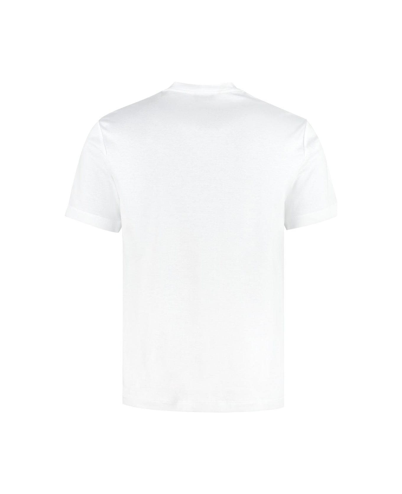 Giorgio Armani Logo Embroidered Crewneck T-shirt - Bianco