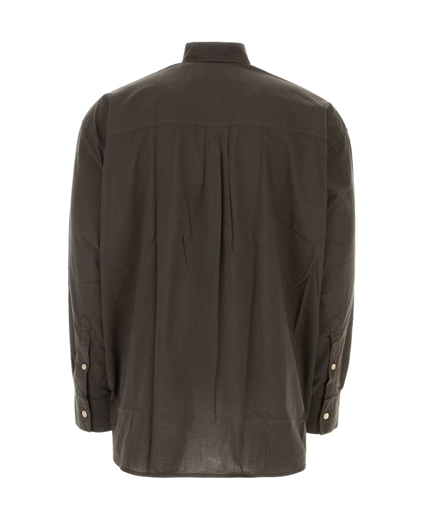 Our Legacy Brown Voile Borrowed Oversize Shirt - FADEDBROWNCOTTONVOILE