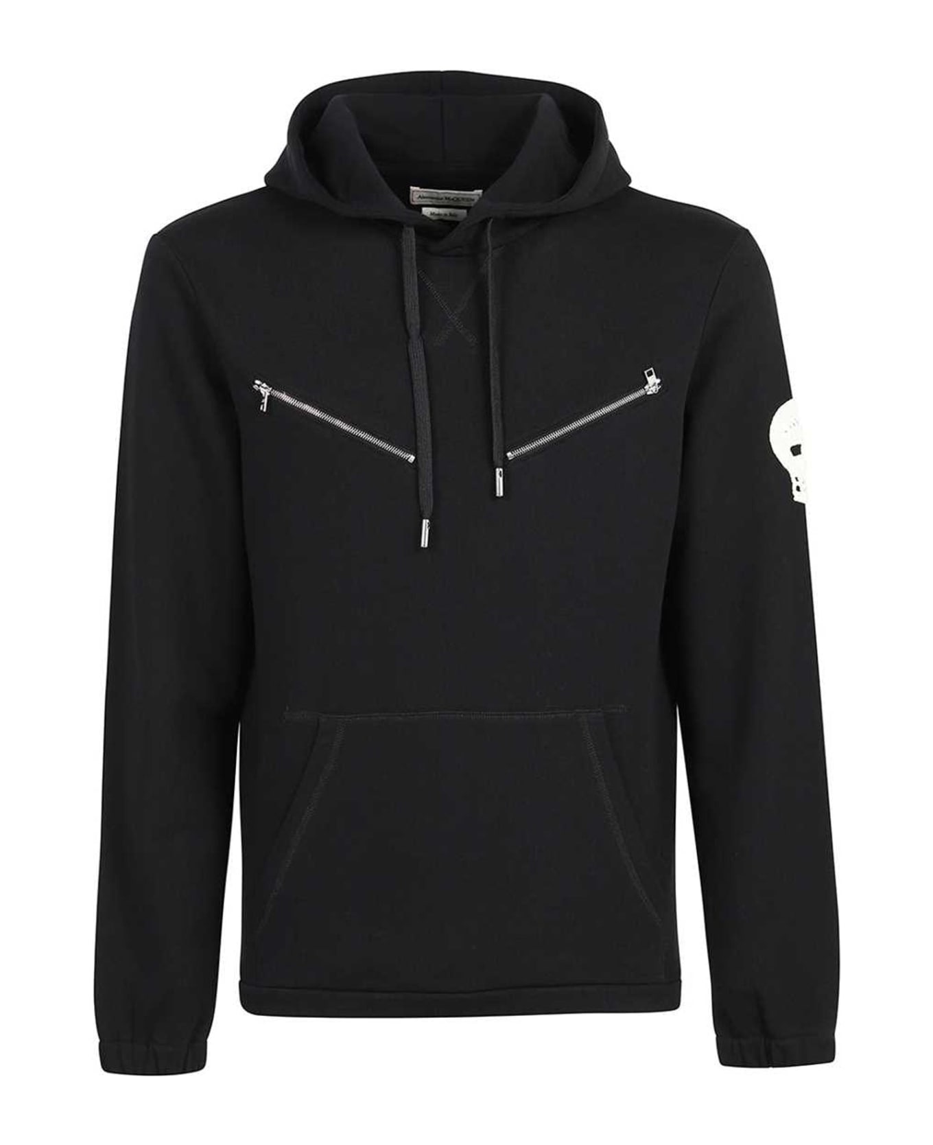 Alexander McQueen Cotton Hooded Sweatshirt - Black