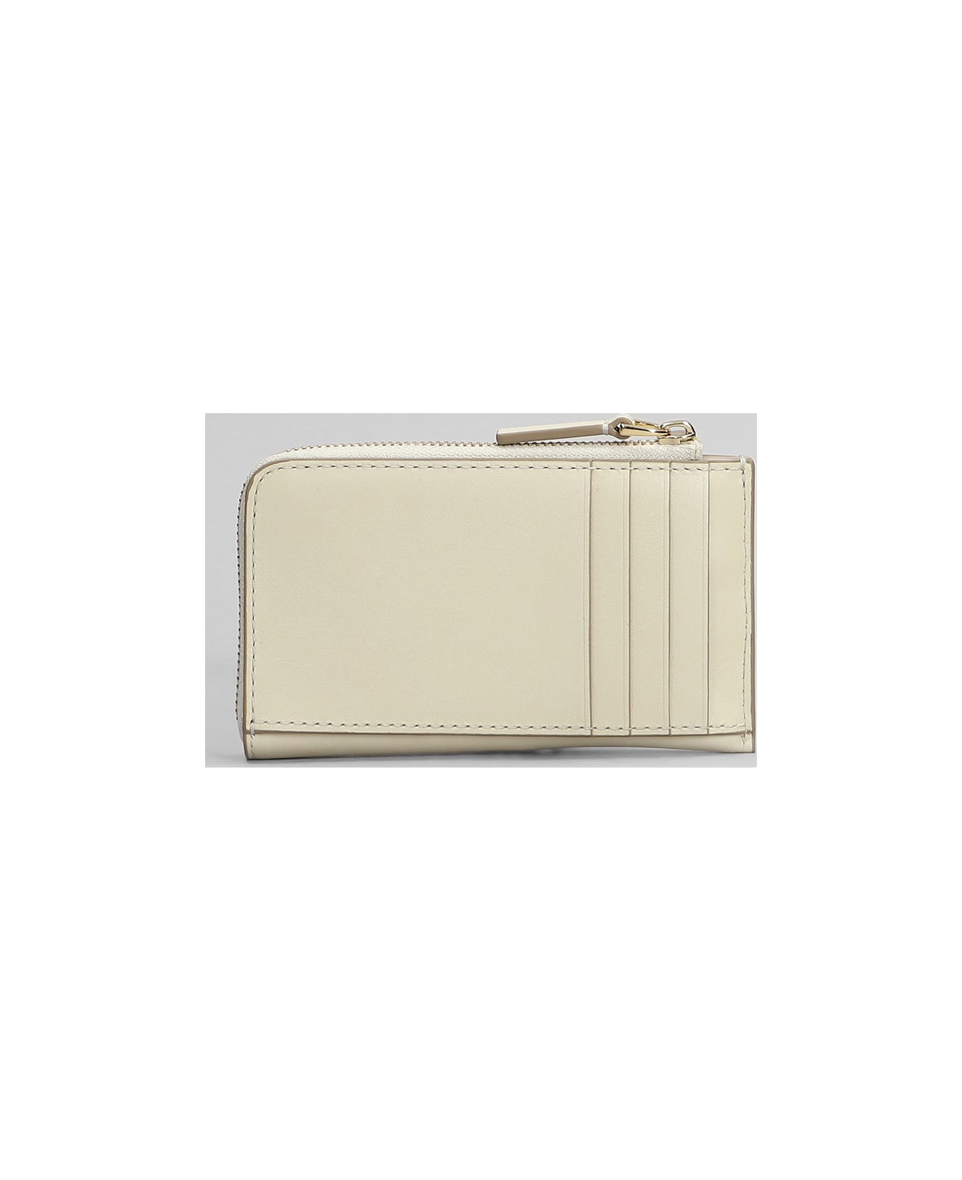 Marc Jacobs The Top Zip Wallet Wallet In Beige Leather - beige