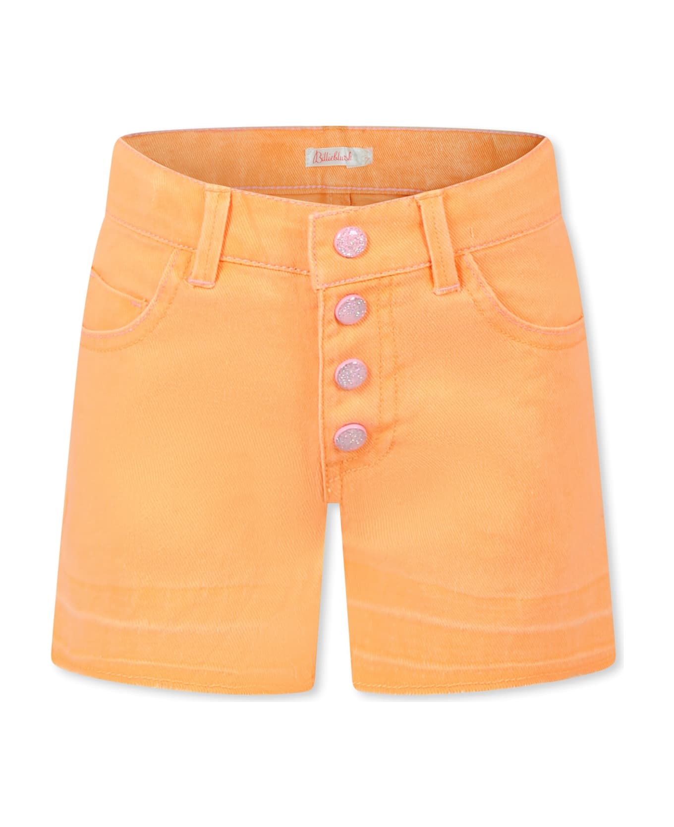 Billieblush Orange Shorts For Girl With Sequins - Orange