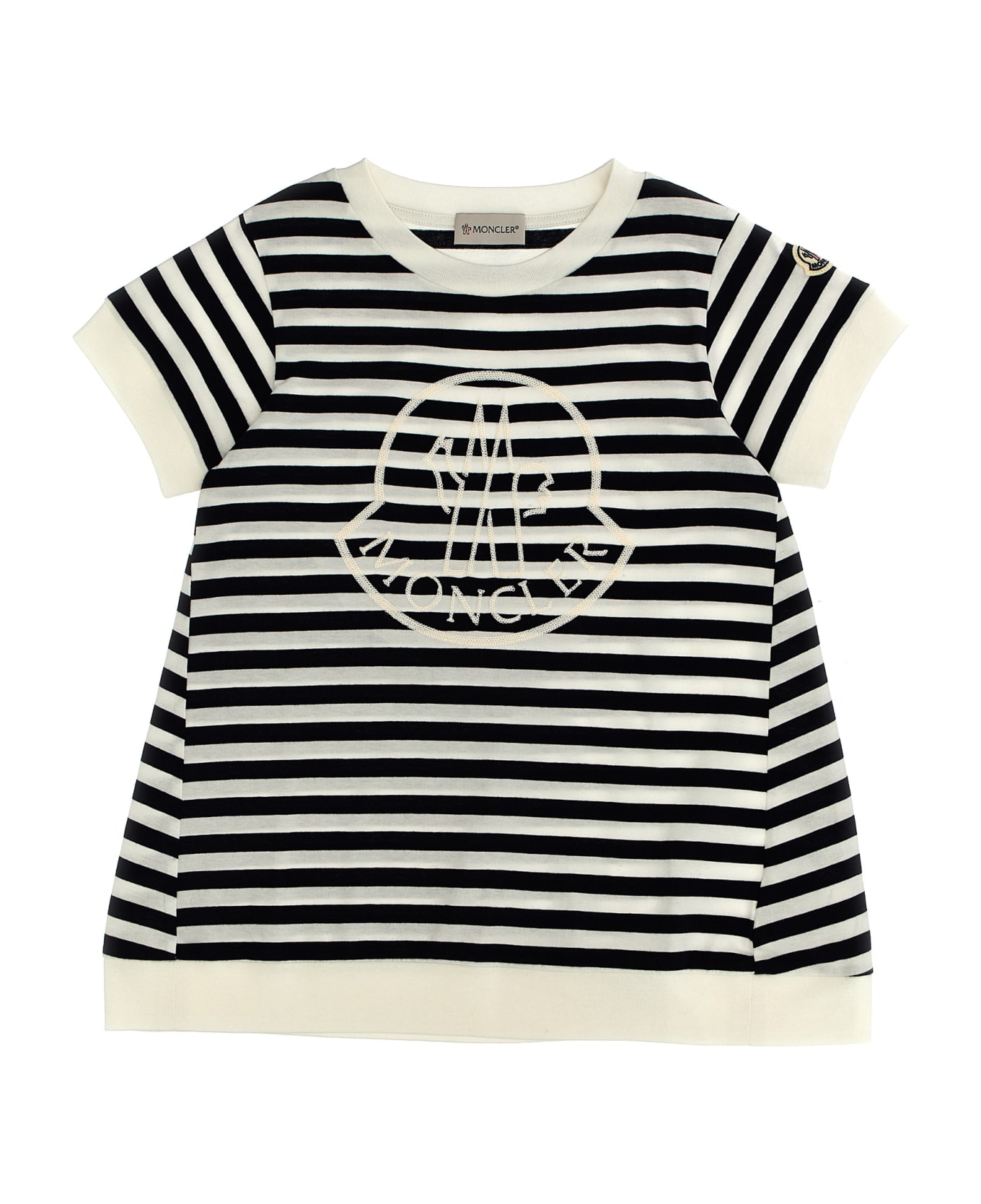 Moncler Logo Embroidery Striped T-shirt - Multicolor