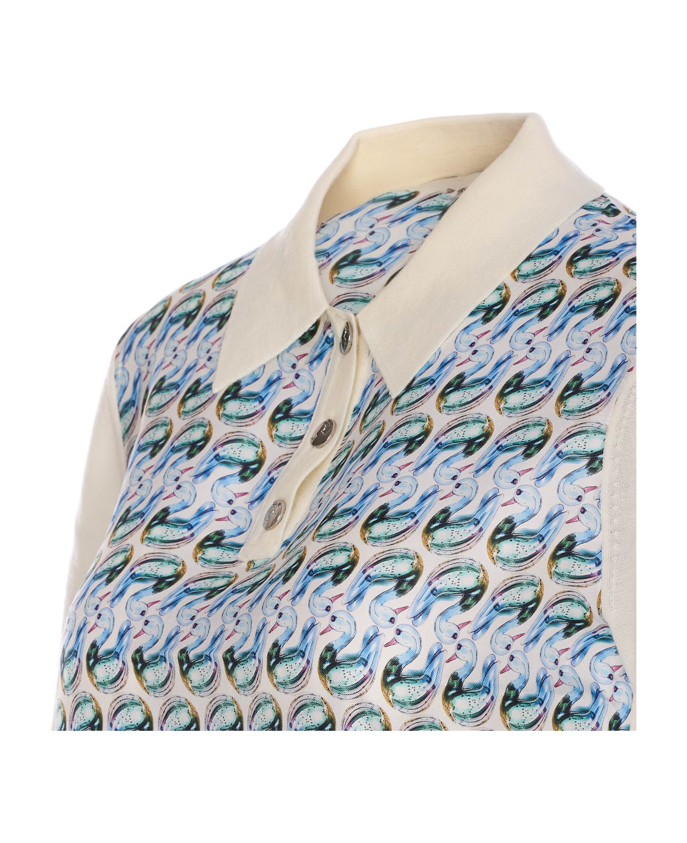 Tory Burch Polo - New Ivory / Blue Lucky Duck