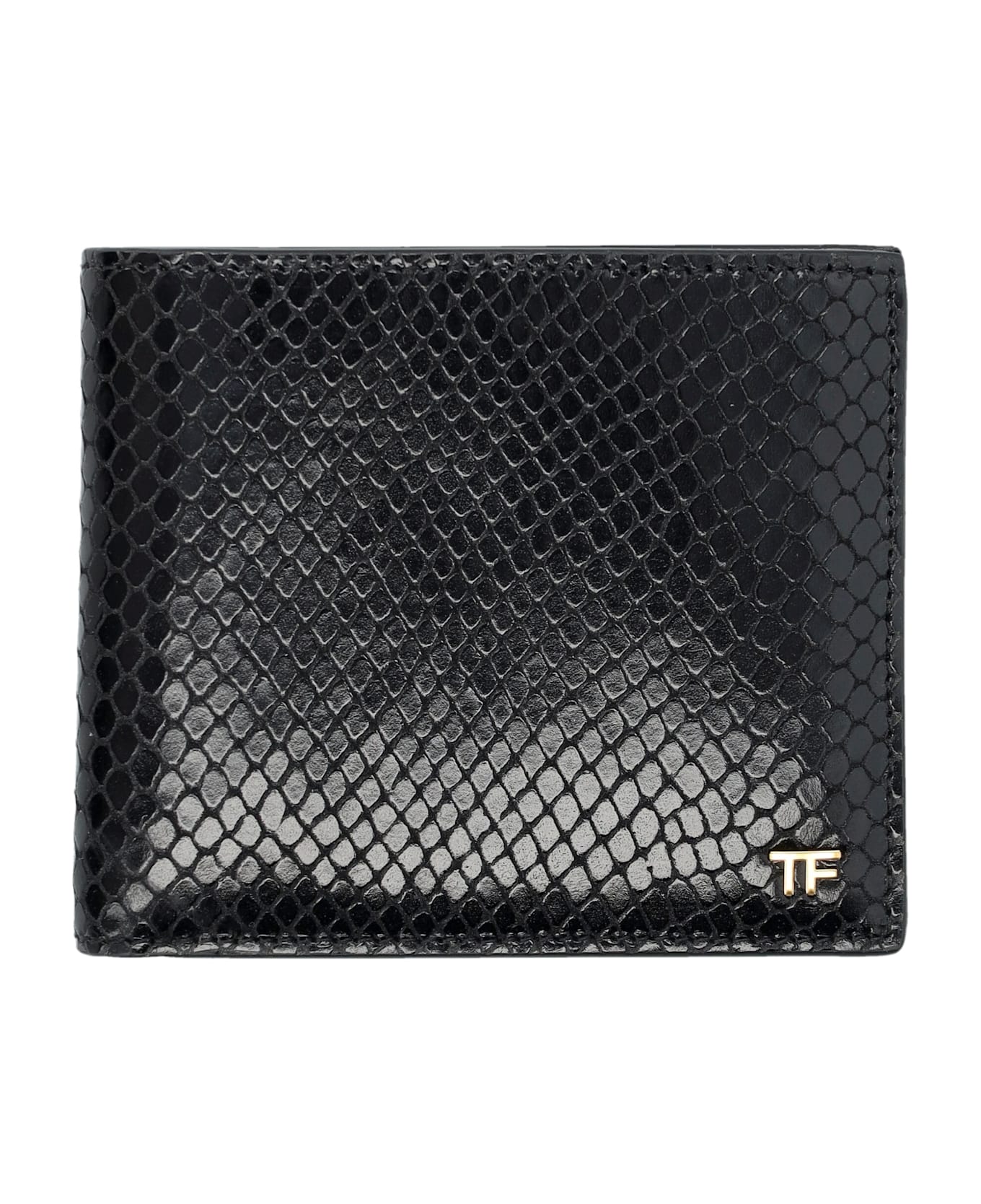 Tom Ford Printed Python Classic Bifold Wallet - BLACK