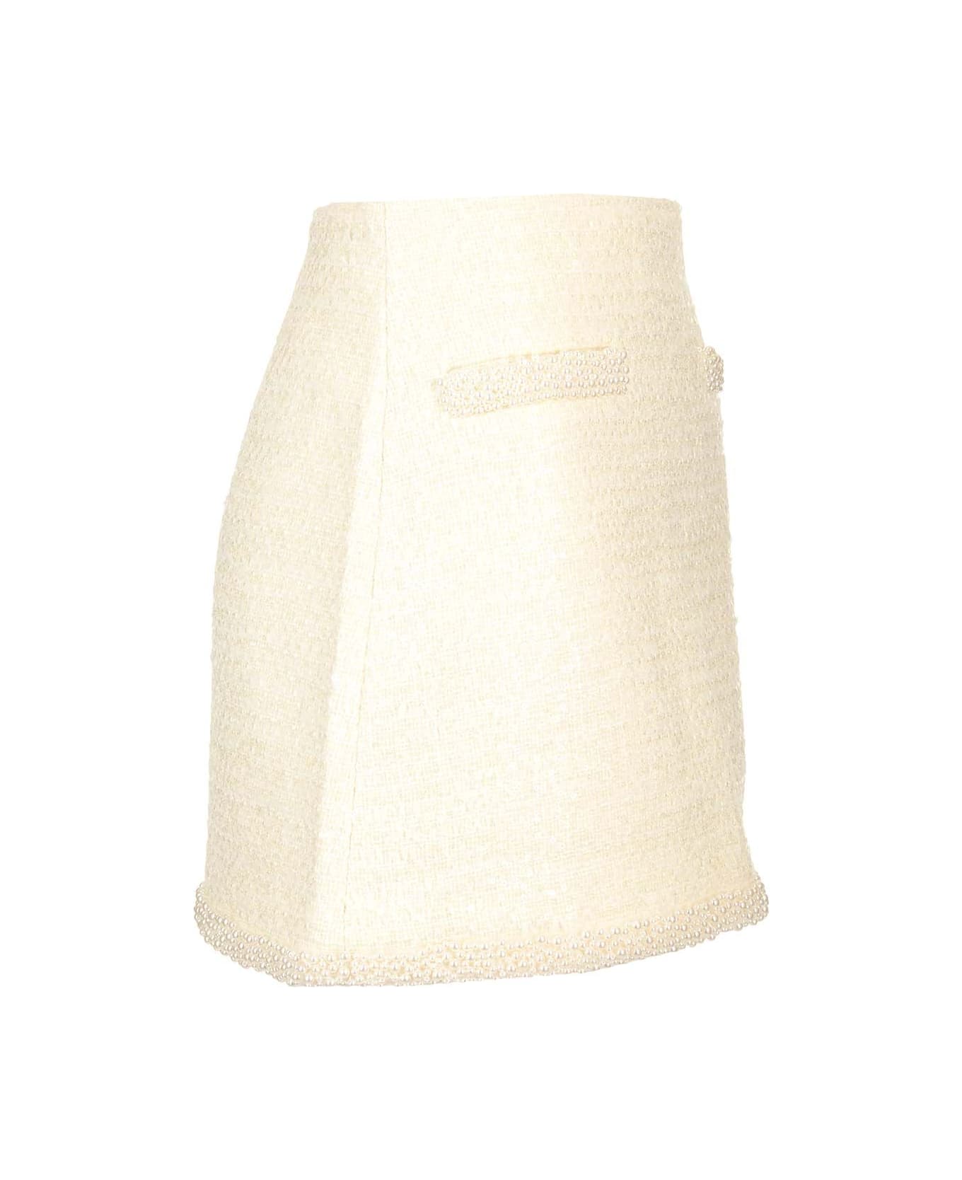 self-portrait Boucle Mini Skirt