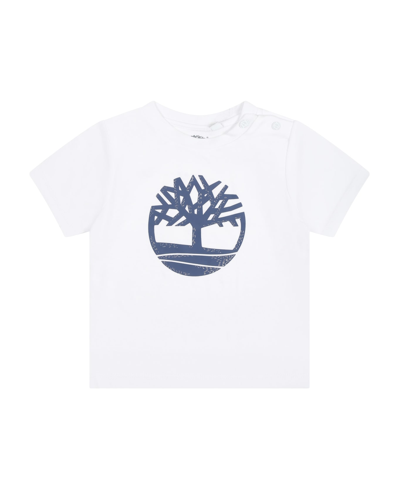 Timberland White T-shirt For Baby Boy With Logo - White