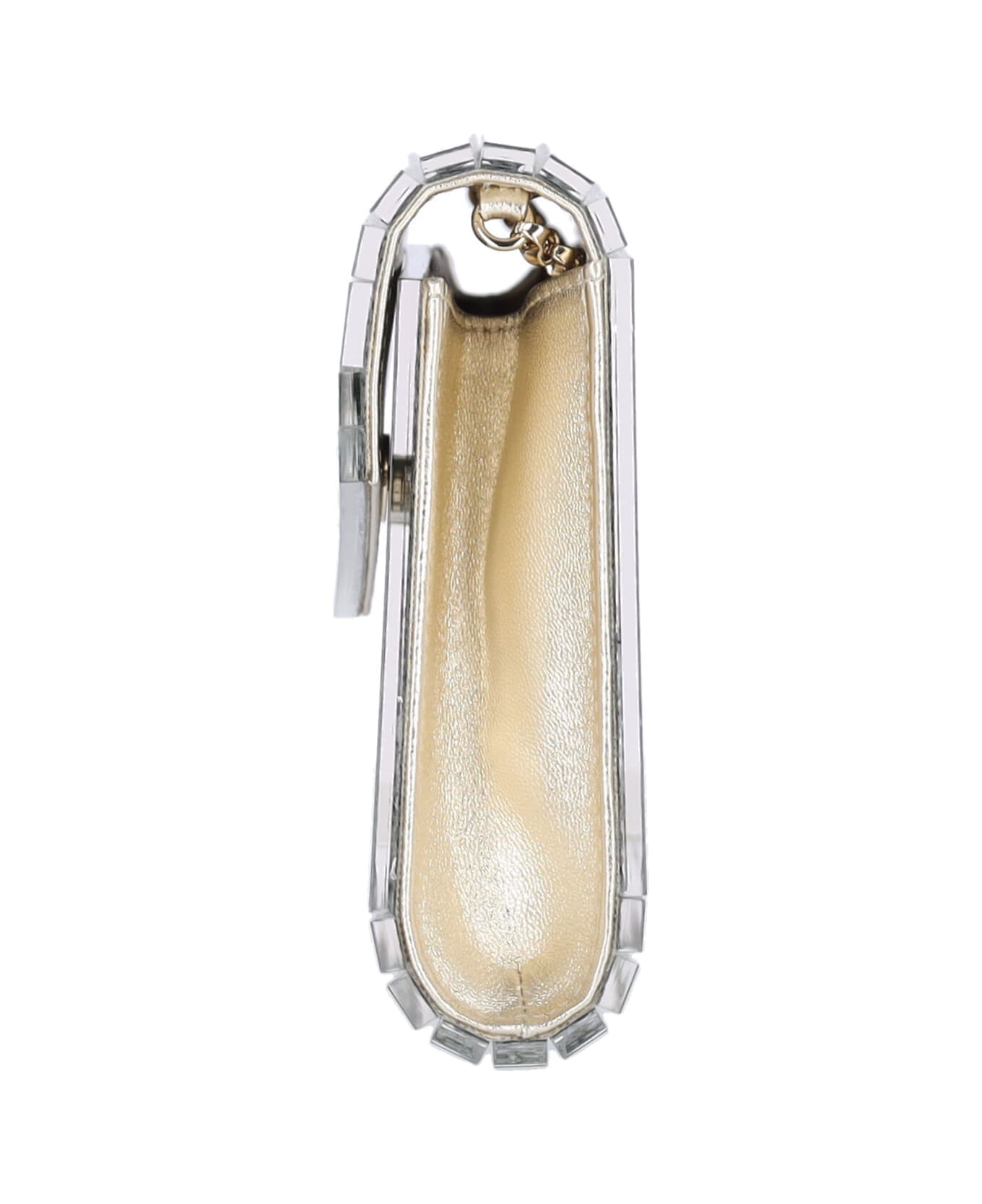 Jimmy Choo Pouch With Glitter "candy" - Cream