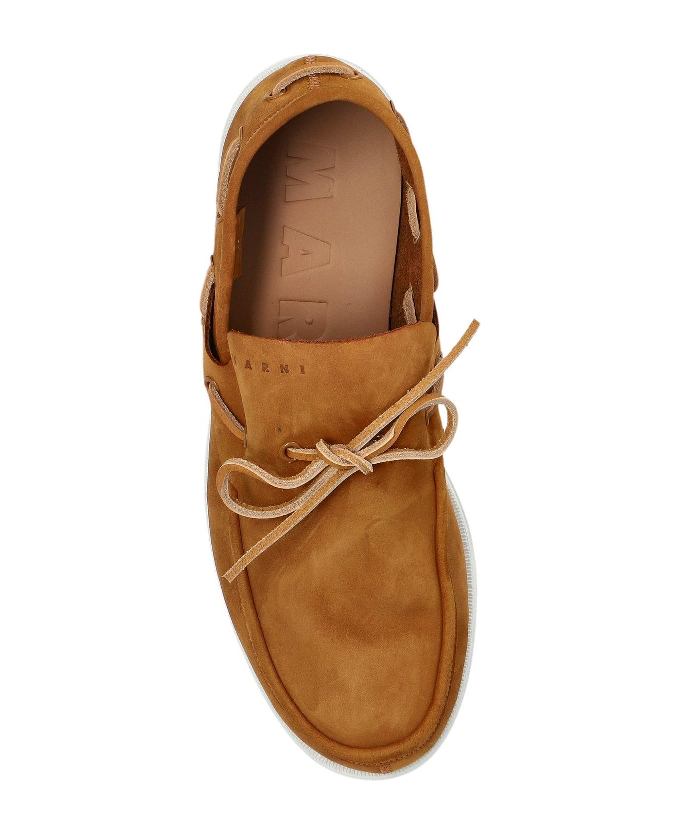 Marni Round-toe Lace-up Loafers - BROWN