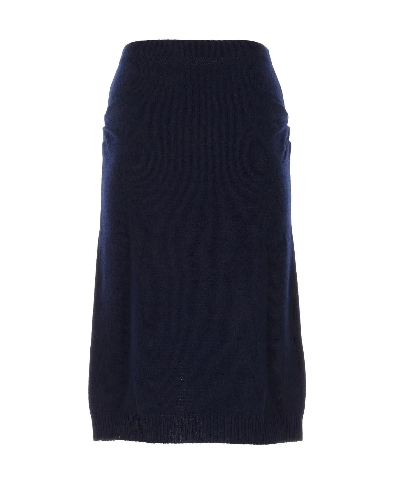 Prada mid-length Midnight Blue Wool Blend Skirt - Blu