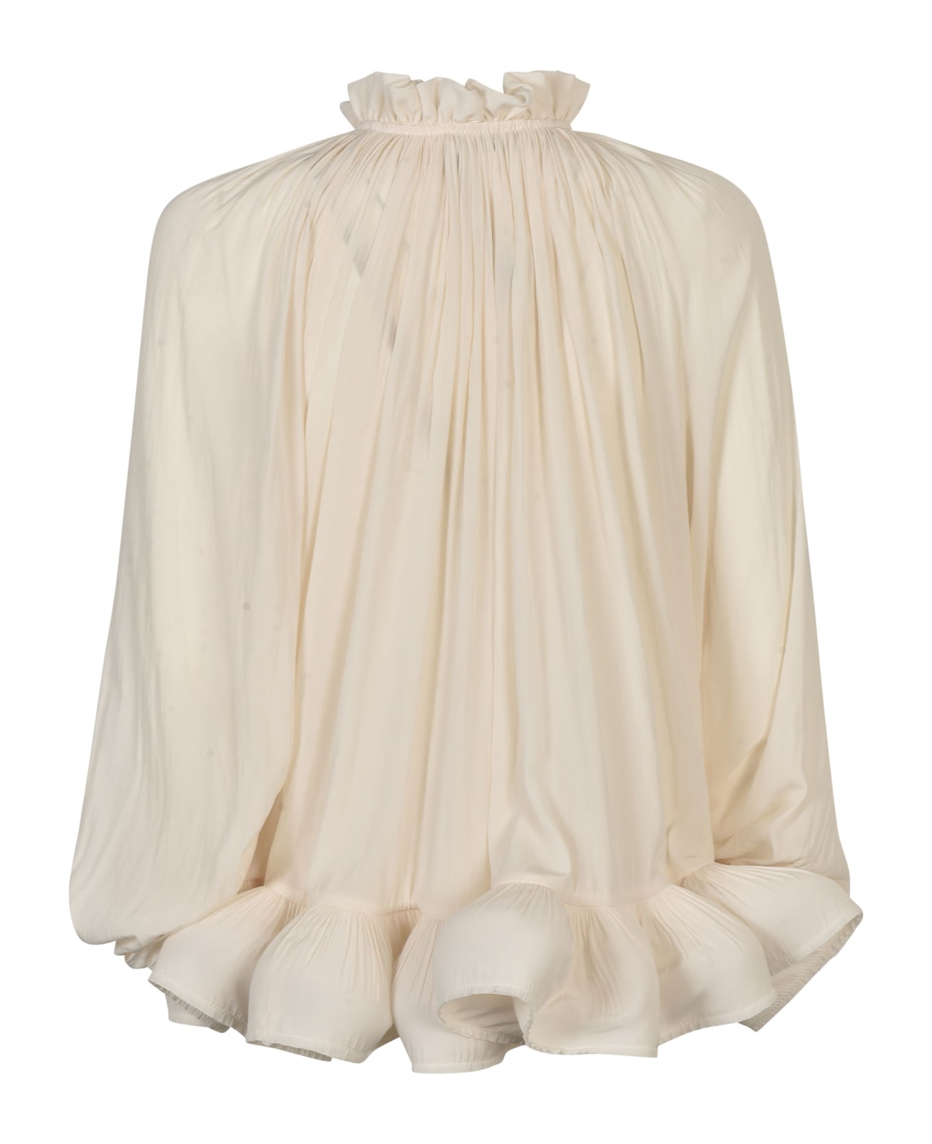 Lanvin Ruffle Detail Long-sleeved Top - Off White