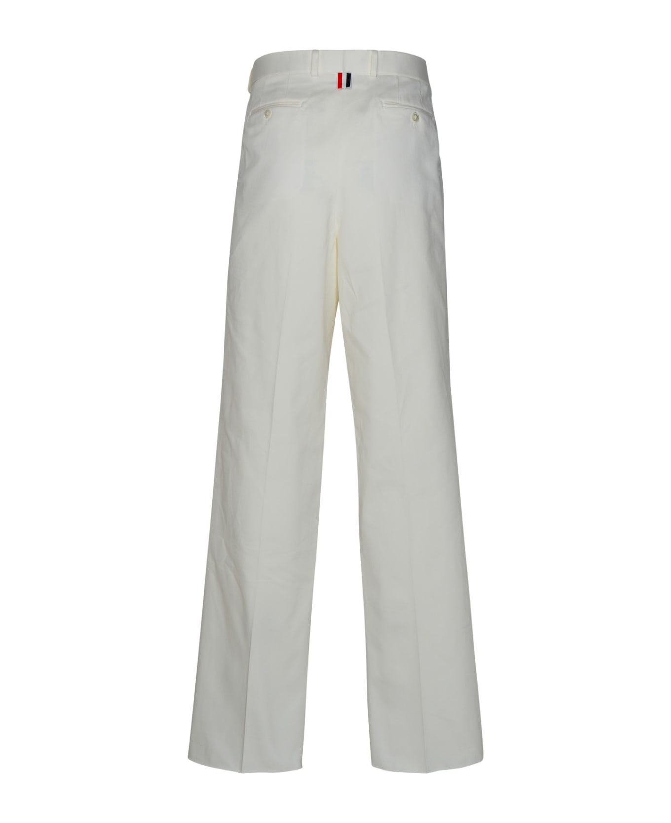 Thom Browne Tailored Trousers In White Cotton - White