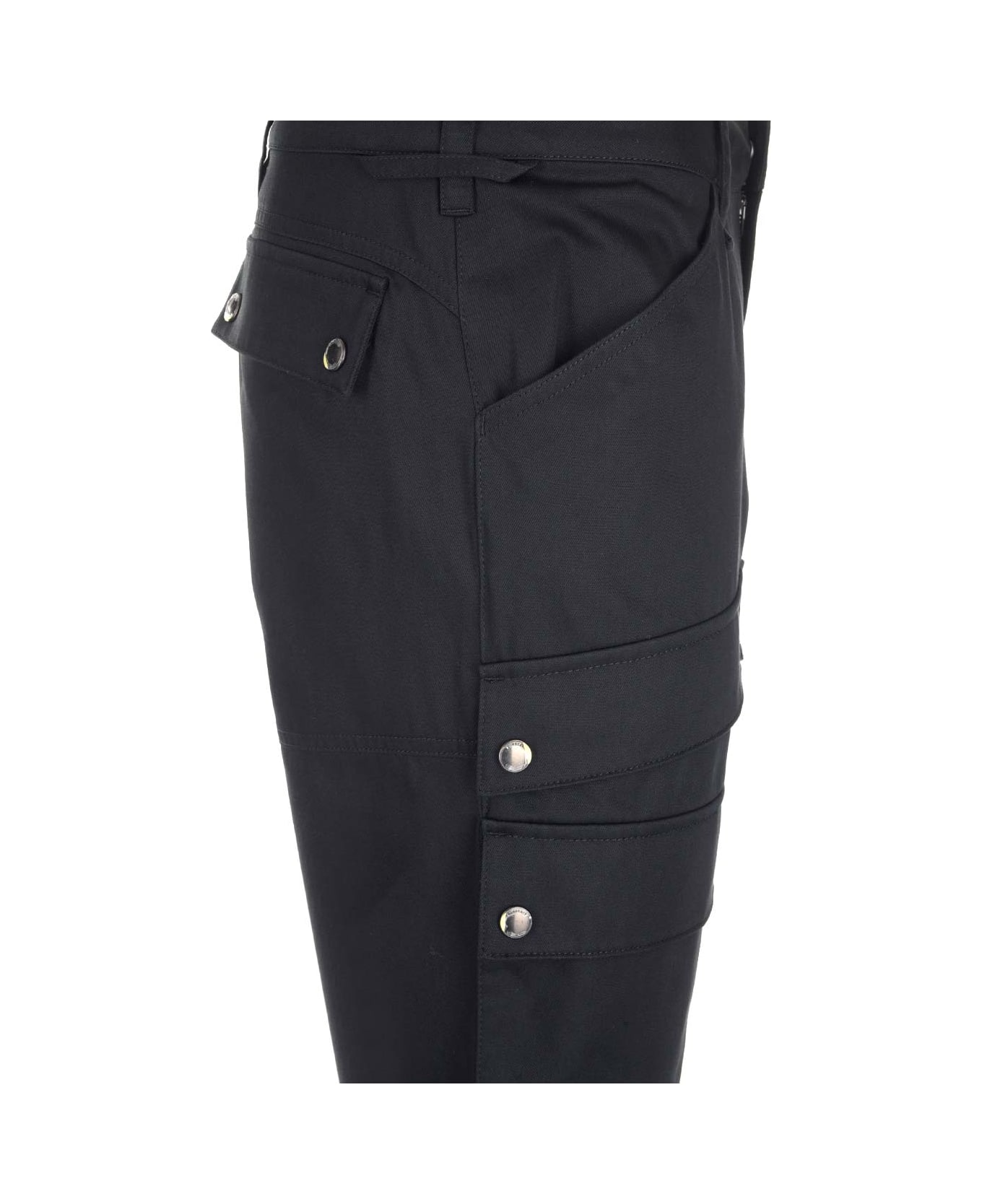 Burberry Cargo Trousers With Embroidered Logo - Black ボトムス