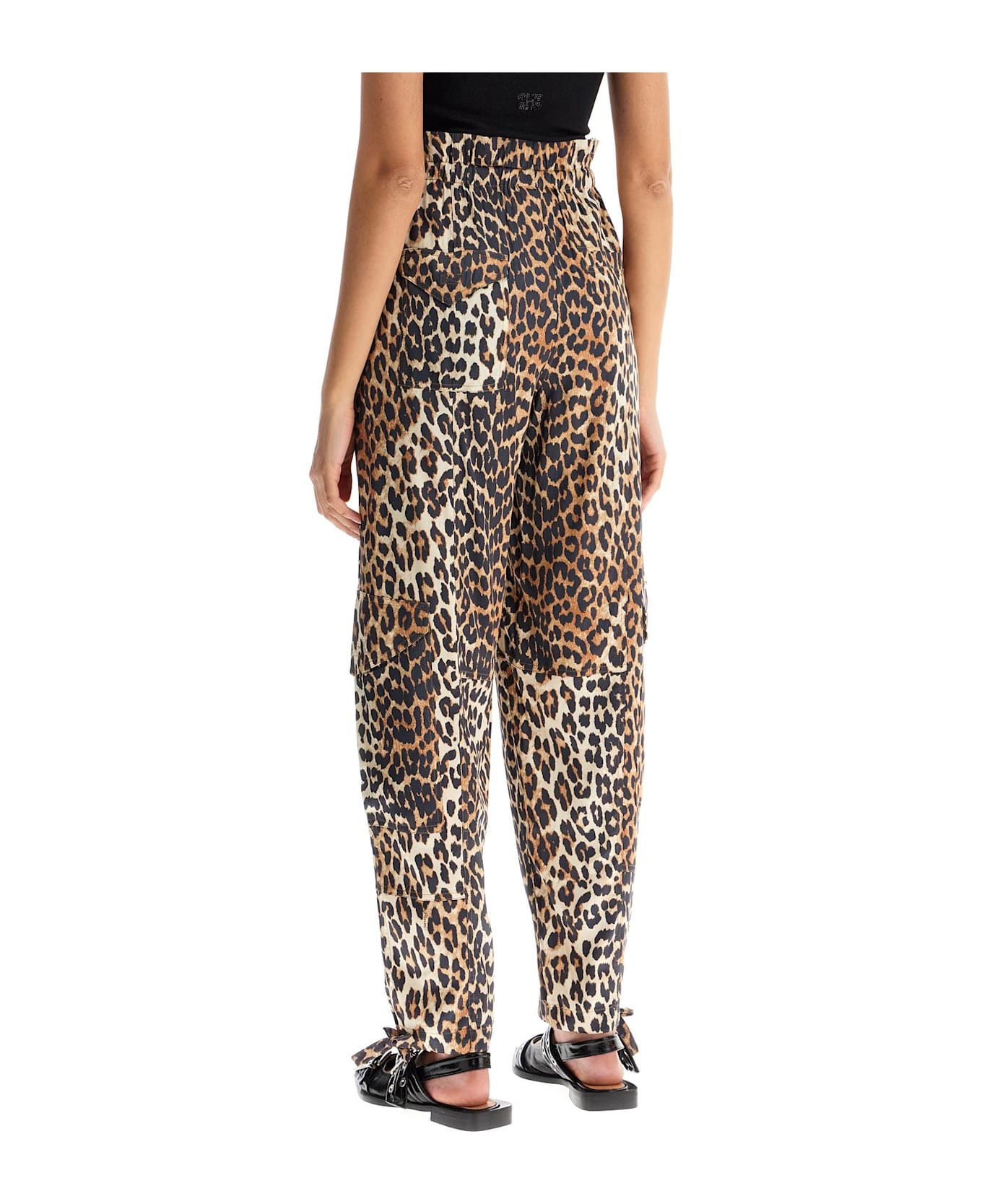 Ganni Leopard Print Pants - LEOPARD (Brown)