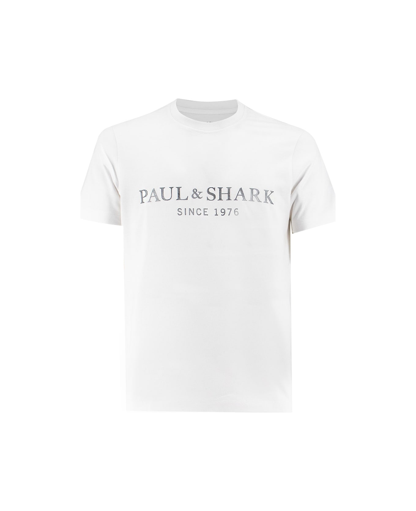 Paul&Shark T-shirt - WHITE  SILVER PRINT                      