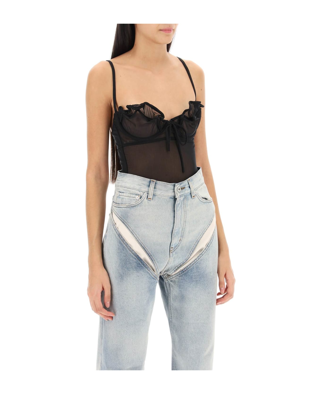 Y/Project Wired Mesh Bodysuit - Black