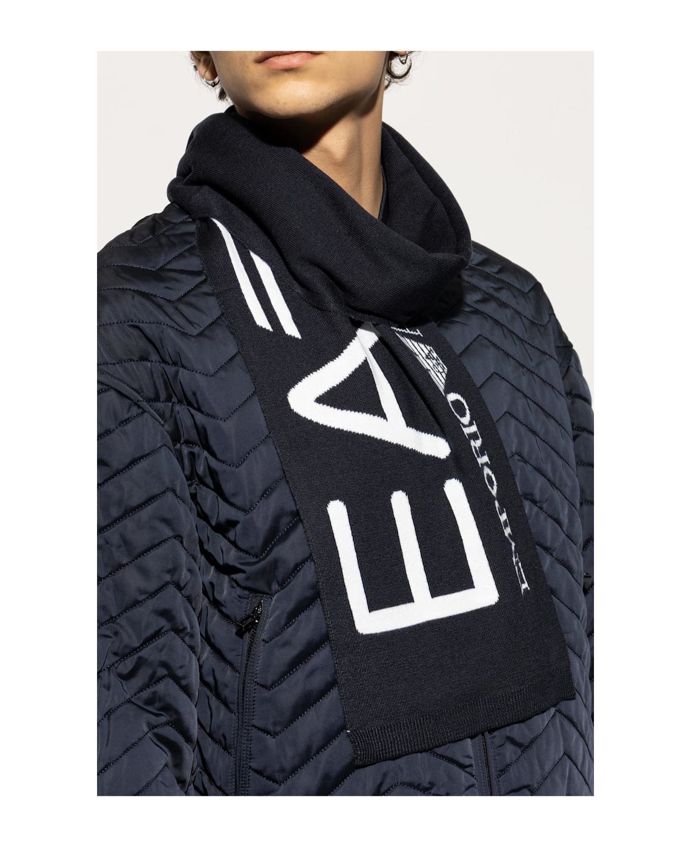 EA7 Emporio Armani Scarf With Logo - Blue