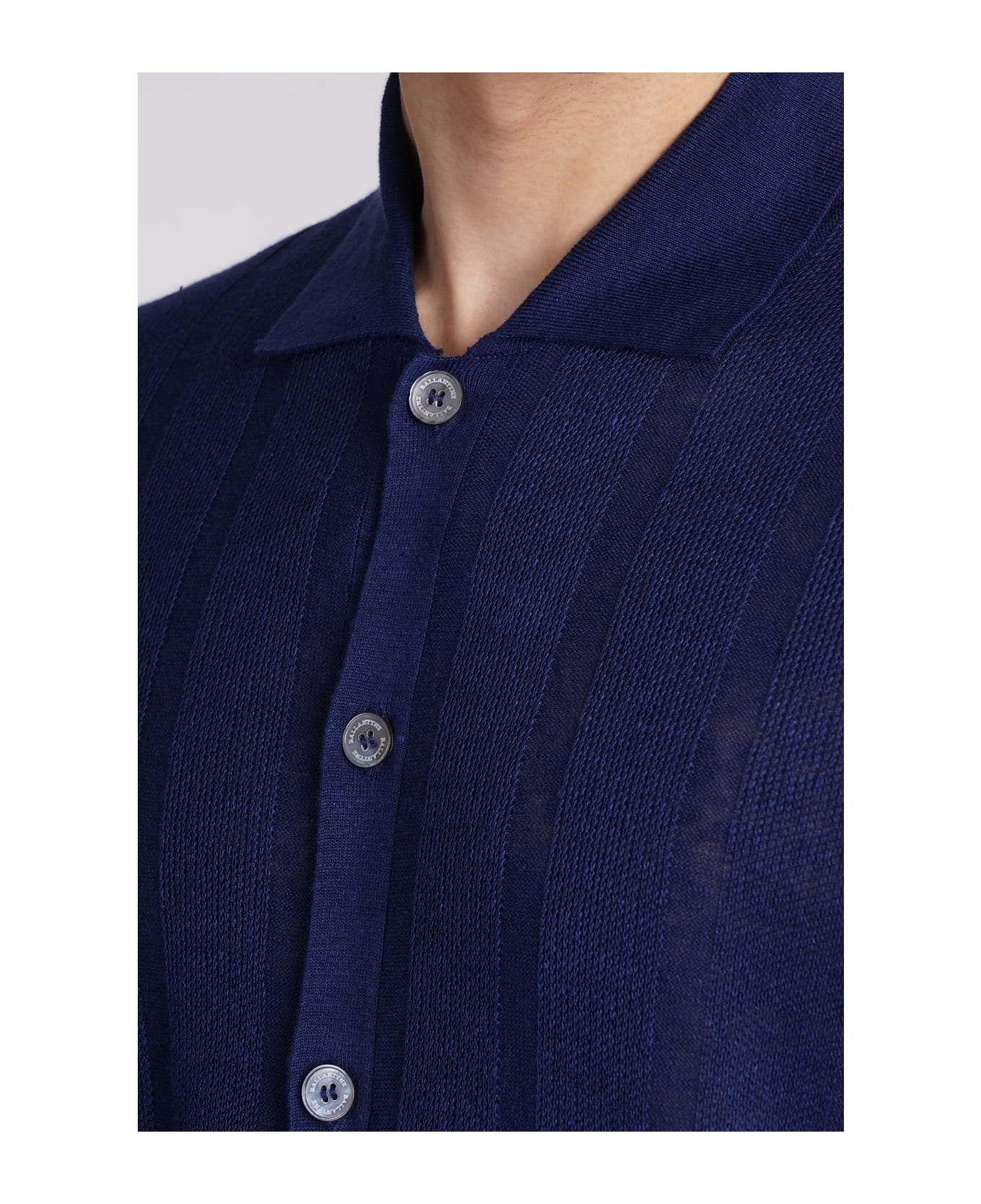 Ballantyne Shirt In Blue Linen - blue