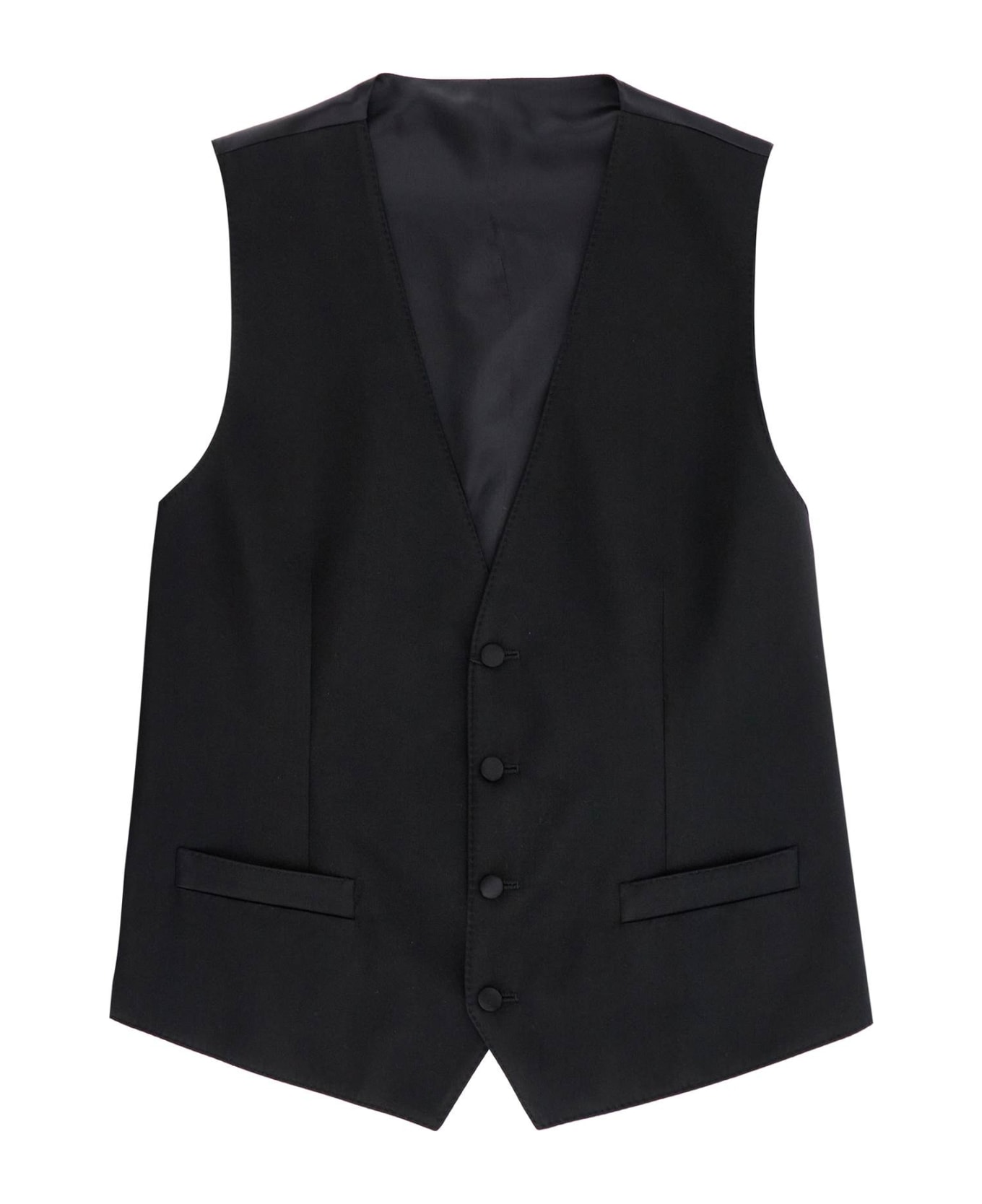 Dolce & Gabbana Sartorial Satin Waistcoat - NERO (Black)