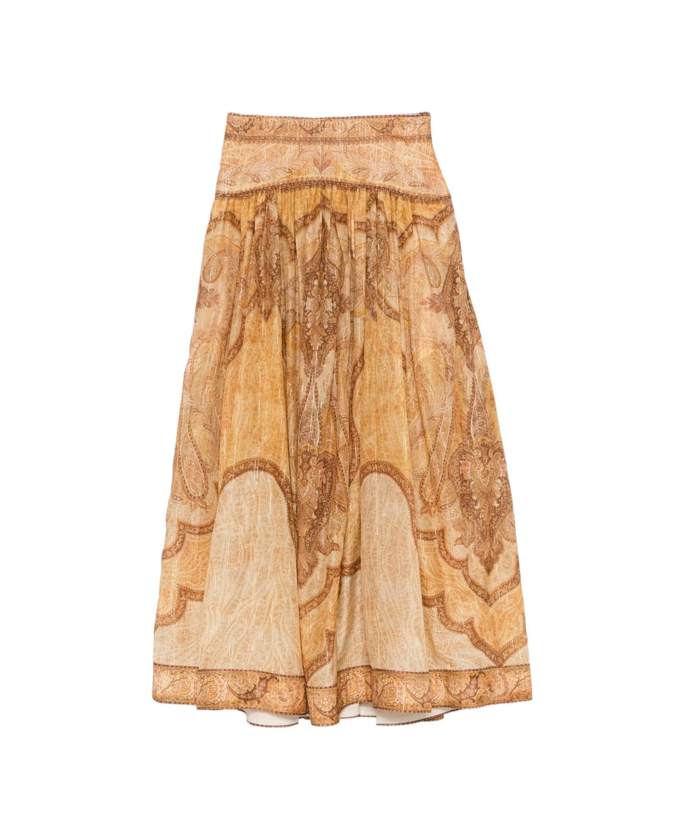Zimmermann Wanderlust Cotton And Silk Maxi Skirt - Beige