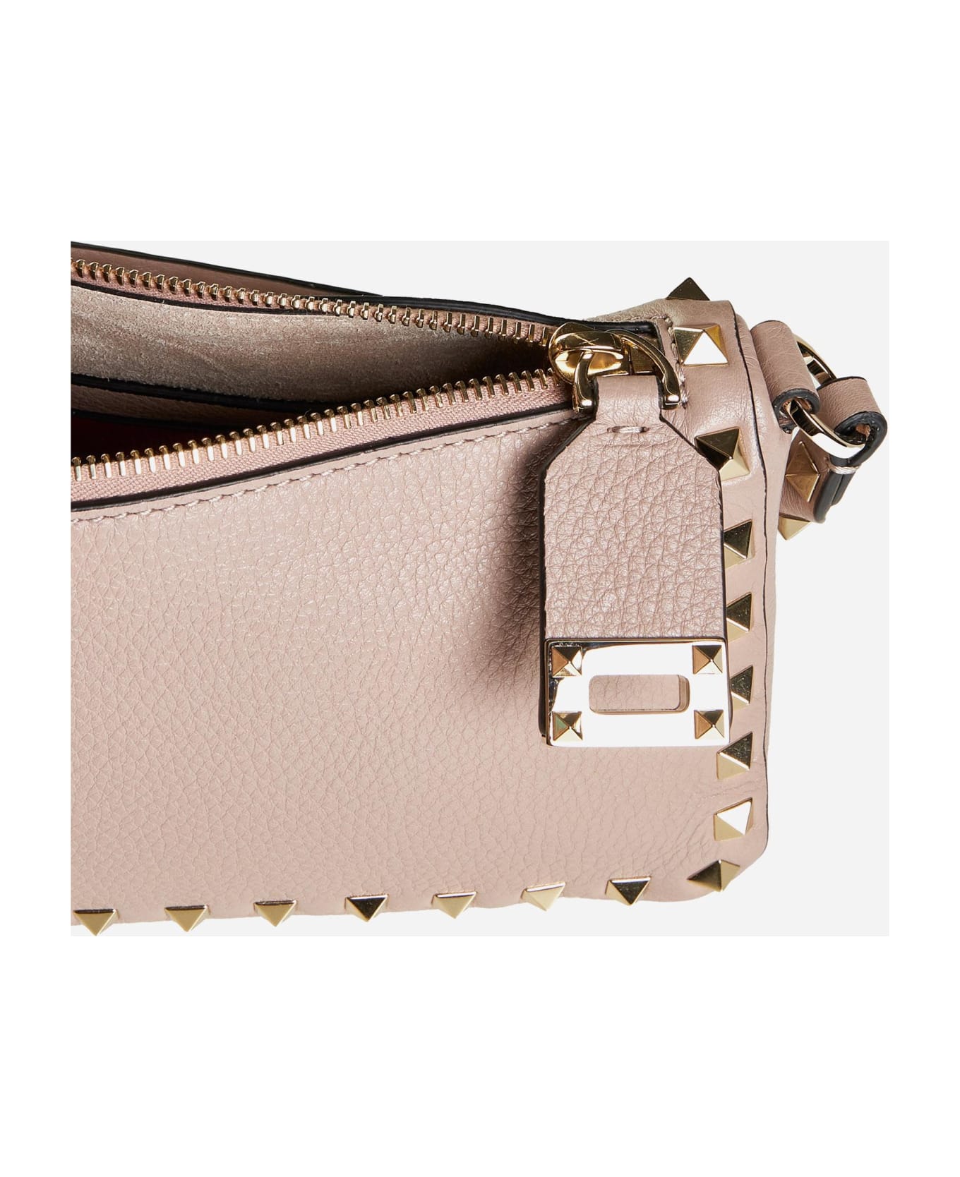 Valentino Garavani Rockstud Leather Small Bag - Poudre