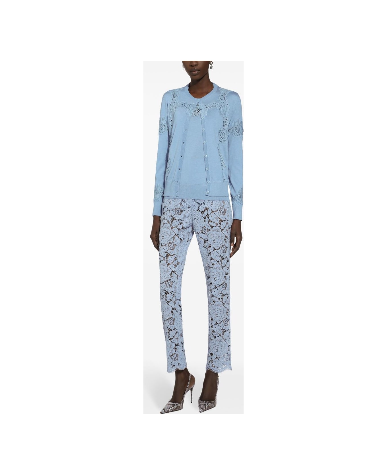 Dolce 
Gabbana Cordonetto Lace Trousers - Clear Blue