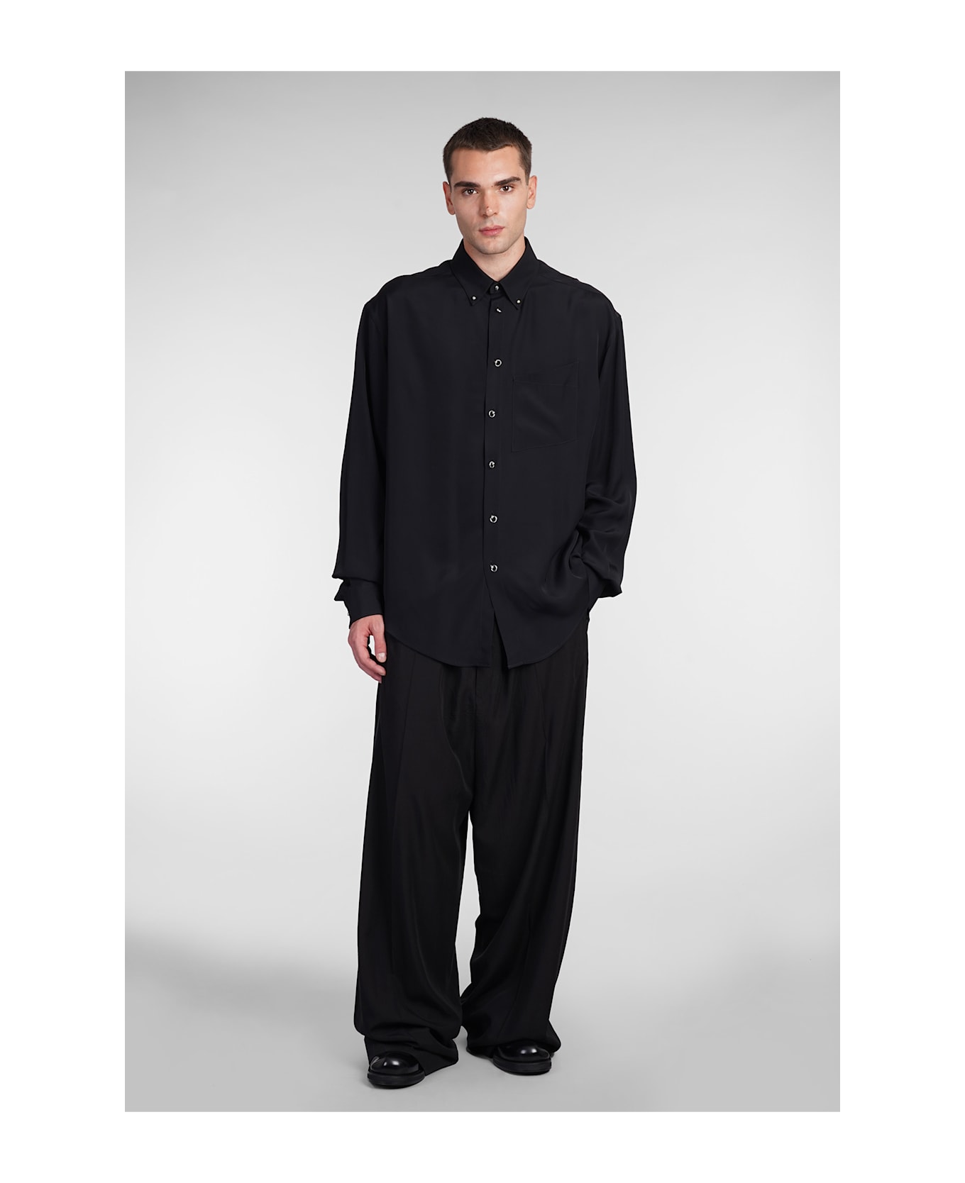 Mugler Shirt In Black Viscose - black