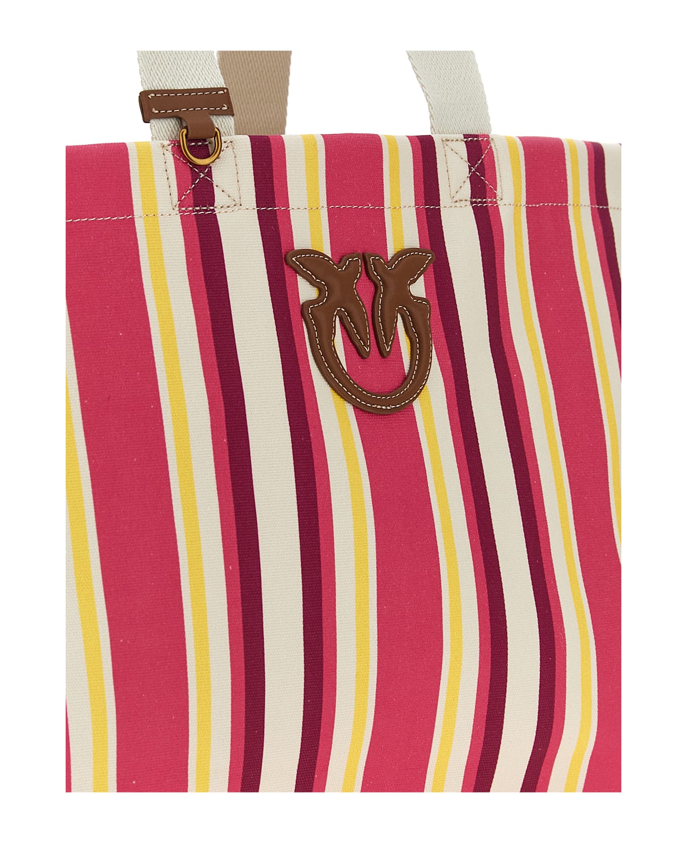 トートバッグ PINKO SS25 Maxi stripes shopping bag (104754A2G5 Q58Q) Maxi shoulder bag in striped fabric PINKO → Shop Online