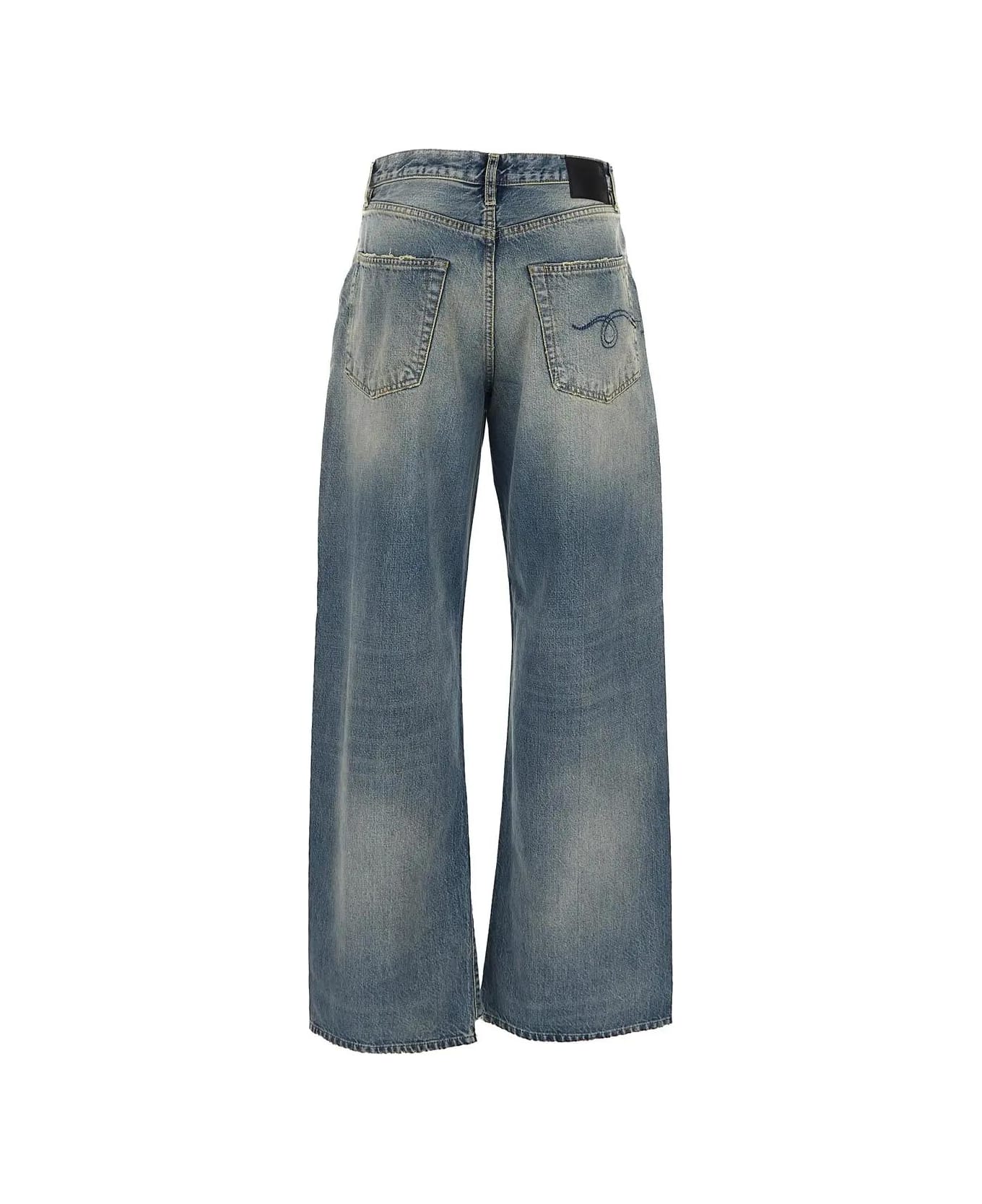 R13 D'arcy Loose Jean With Rips - BLUE