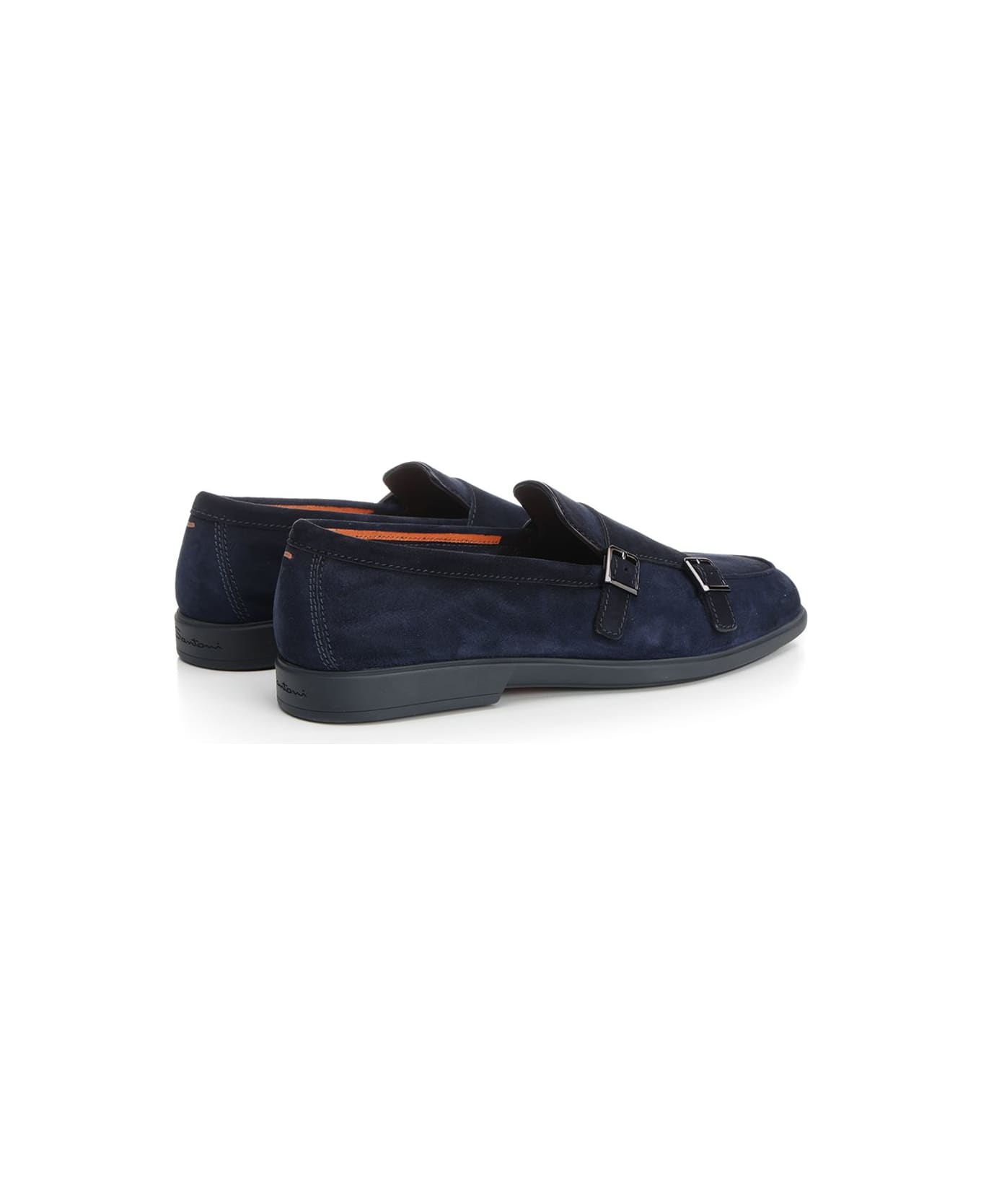 Santoni Double Buckle Loafers - Blue