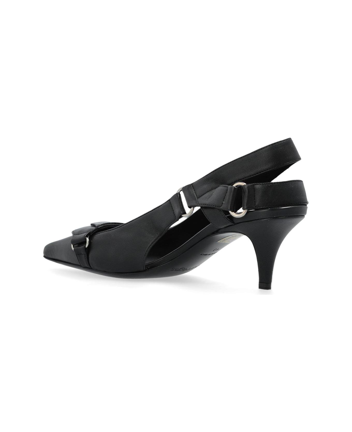 Courrèges Racer Pointed-toe Slingback Pumps - Black
