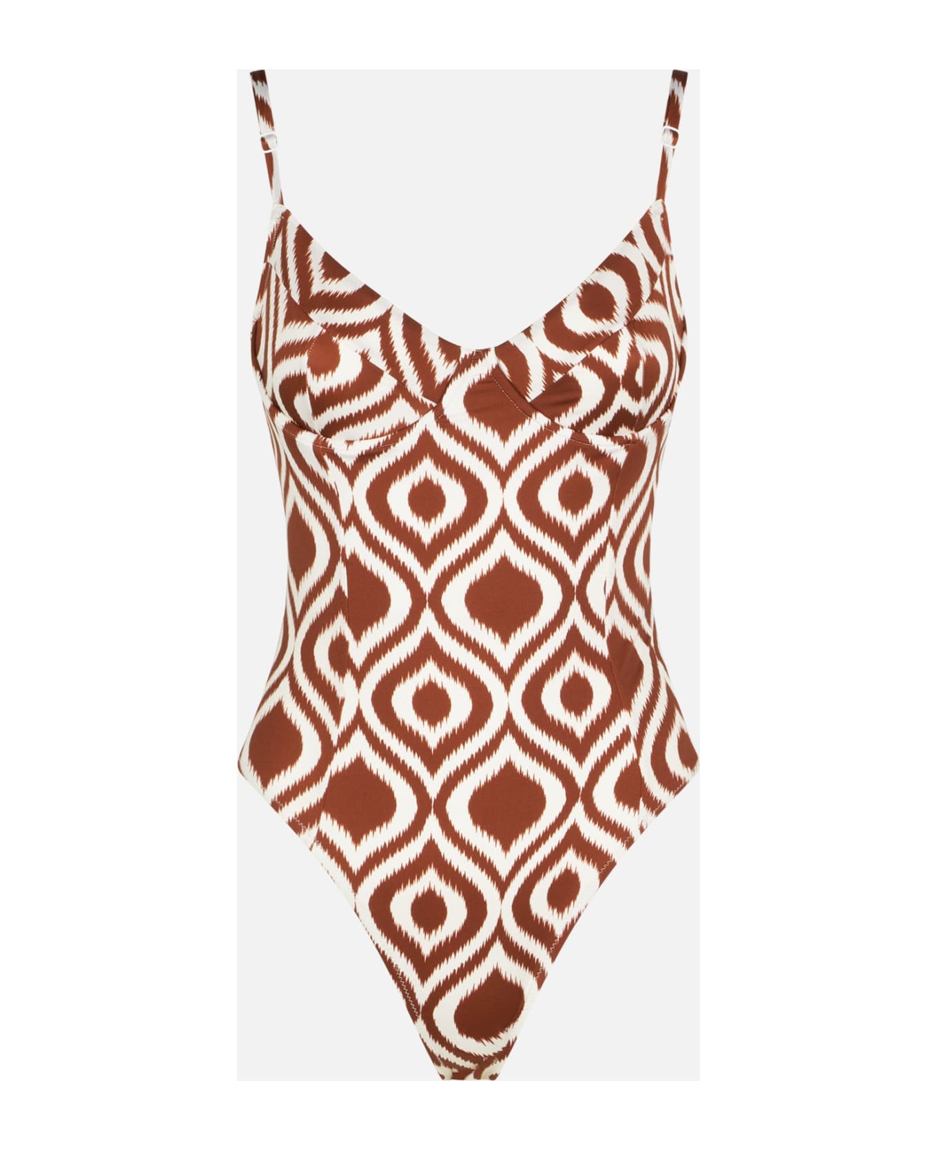 MC2 Saint Barth Woman Underwire One-piece Swimsuit With Pattern - BROWN